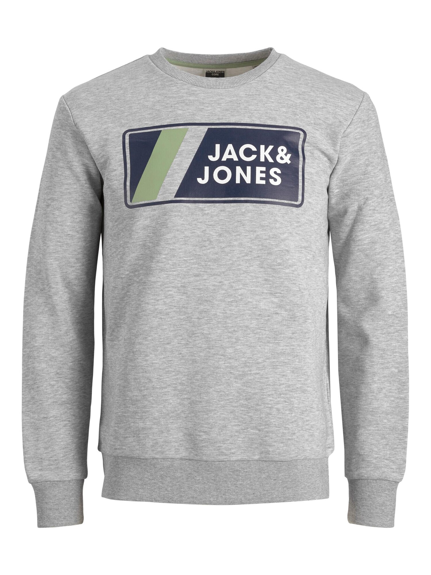 JACK & JONES Bluză de molton 'JAKE' albastru închis / gri amestecat / verde pastel - Pled.ro