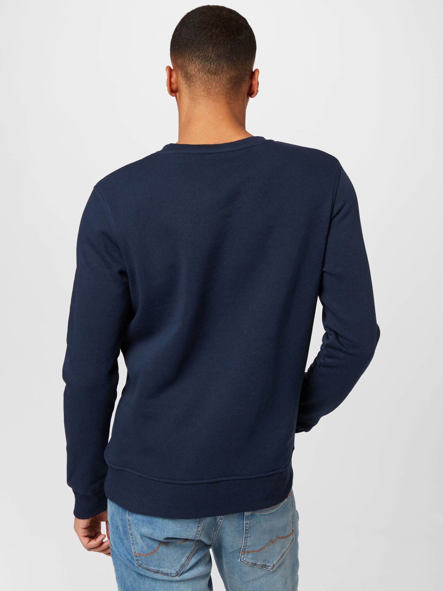 JACK & JONES Bluză de molton 'JORFERRY SWEAT CREW NECK FST' bleumarin / roșu / alb - Pled.ro