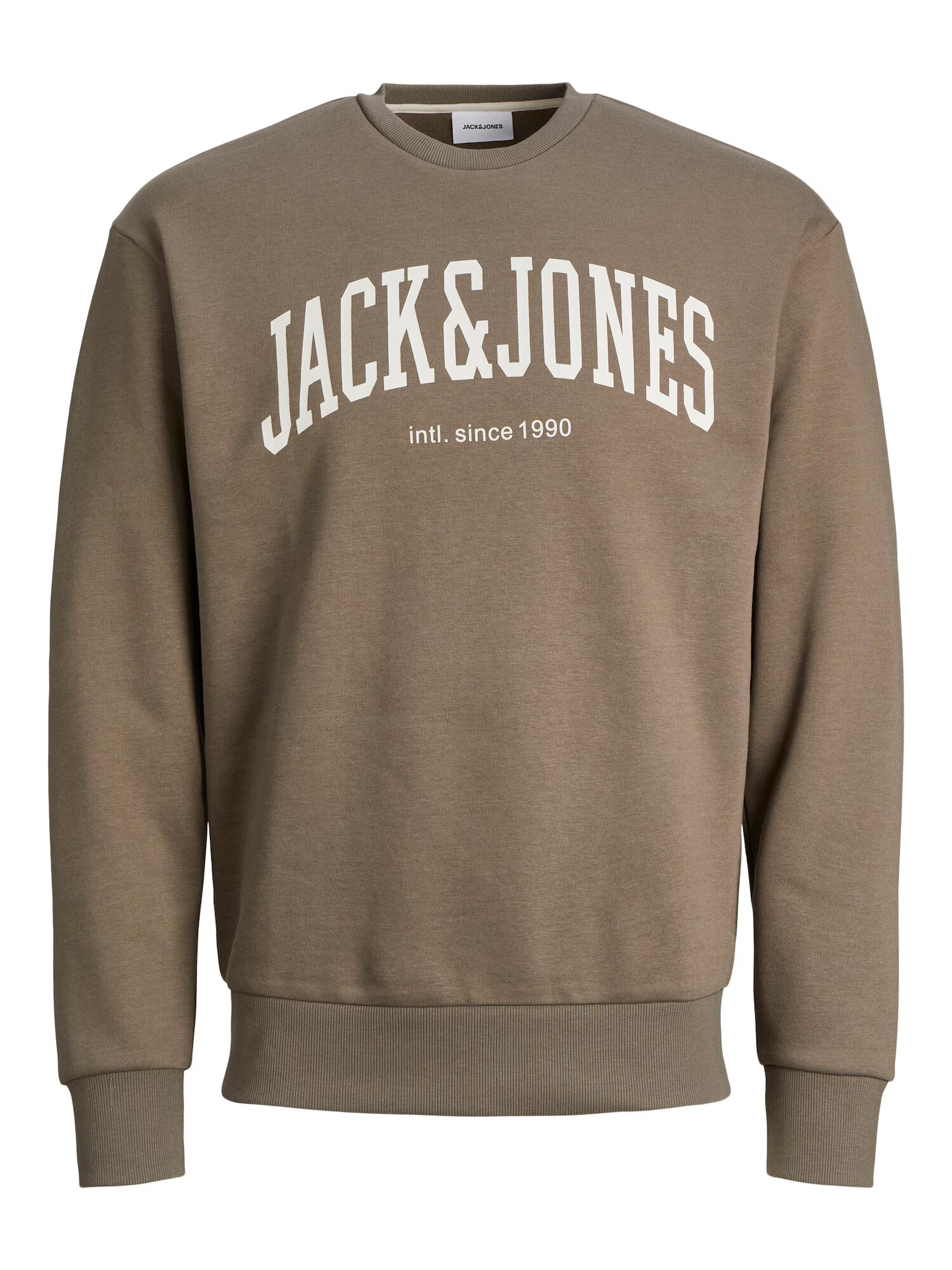 JACK & JONES Bluză de molton 'Josh' maro deschis / alb - Pled.ro