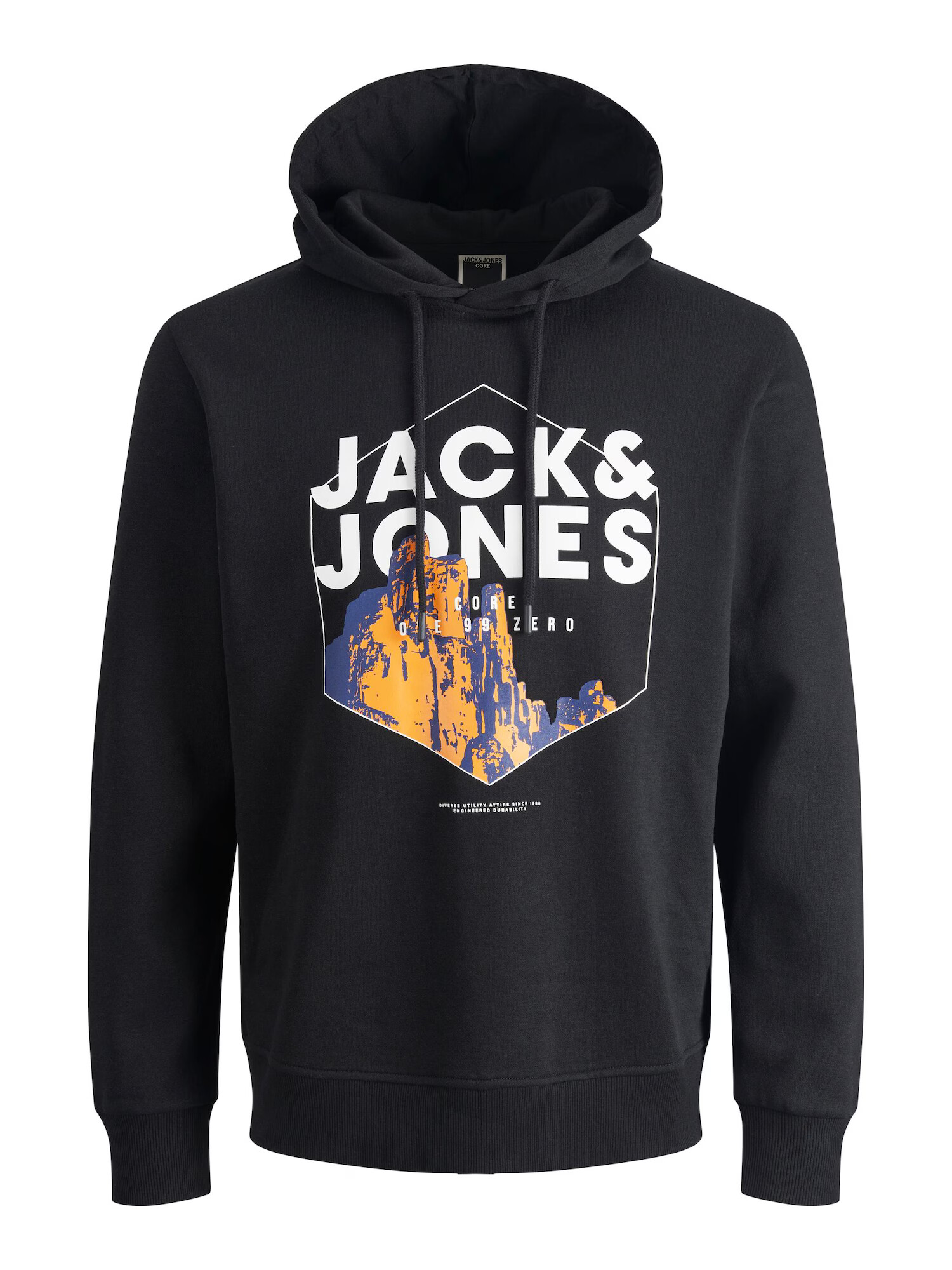 JACK & JONES Bluză de molton 'Kalf' bleumarin / galben auriu / negru / alb - Pled.ro