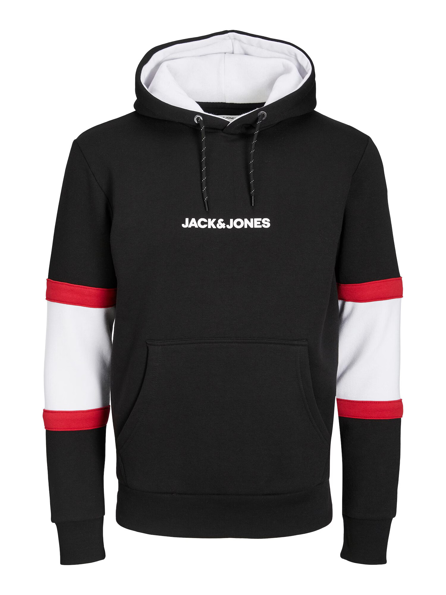 JACK & JONES Bluză de molton 'LAYTON' roșu / negru / alb - Pled.ro