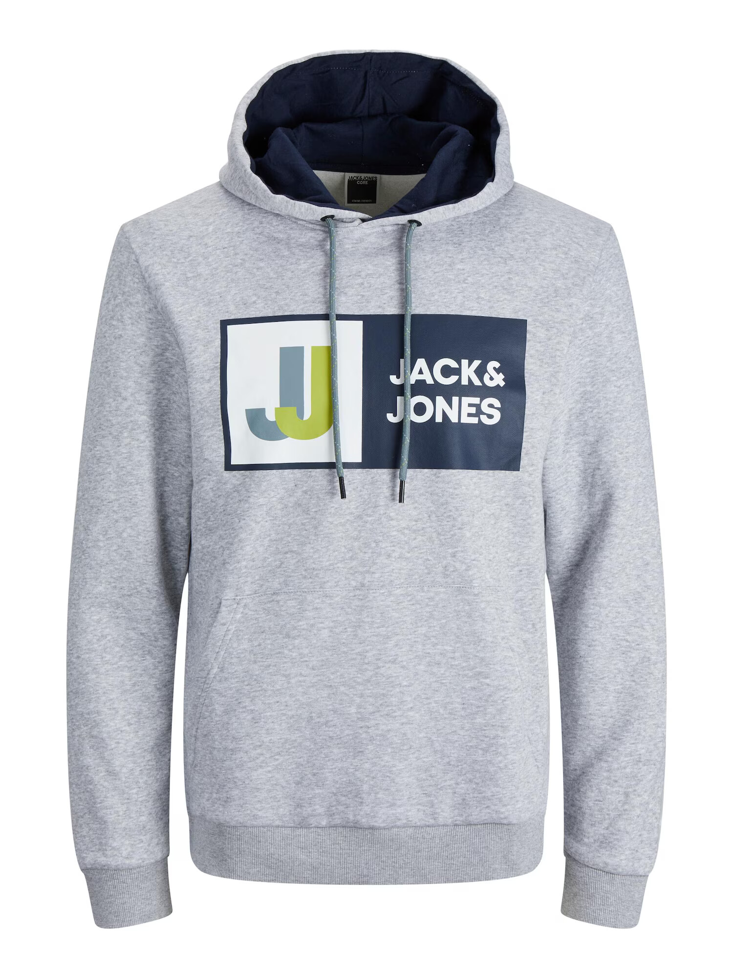 JACK & JONES Bluză de molton 'LOGAN' albastru marin / gri deschis / verde / alb - Pled.ro