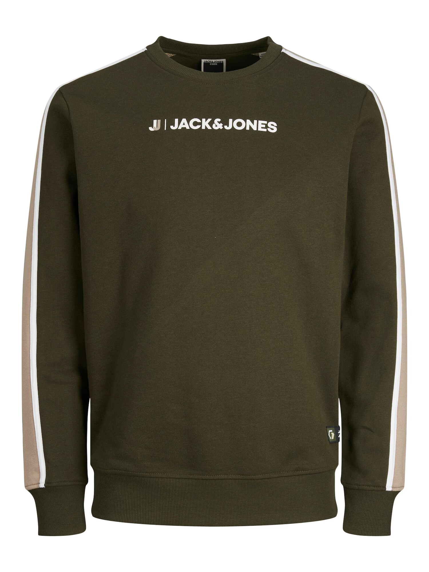 JACK & JONES Bluză de molton 'Logan' șamoa / verde pin / alb - Pled.ro