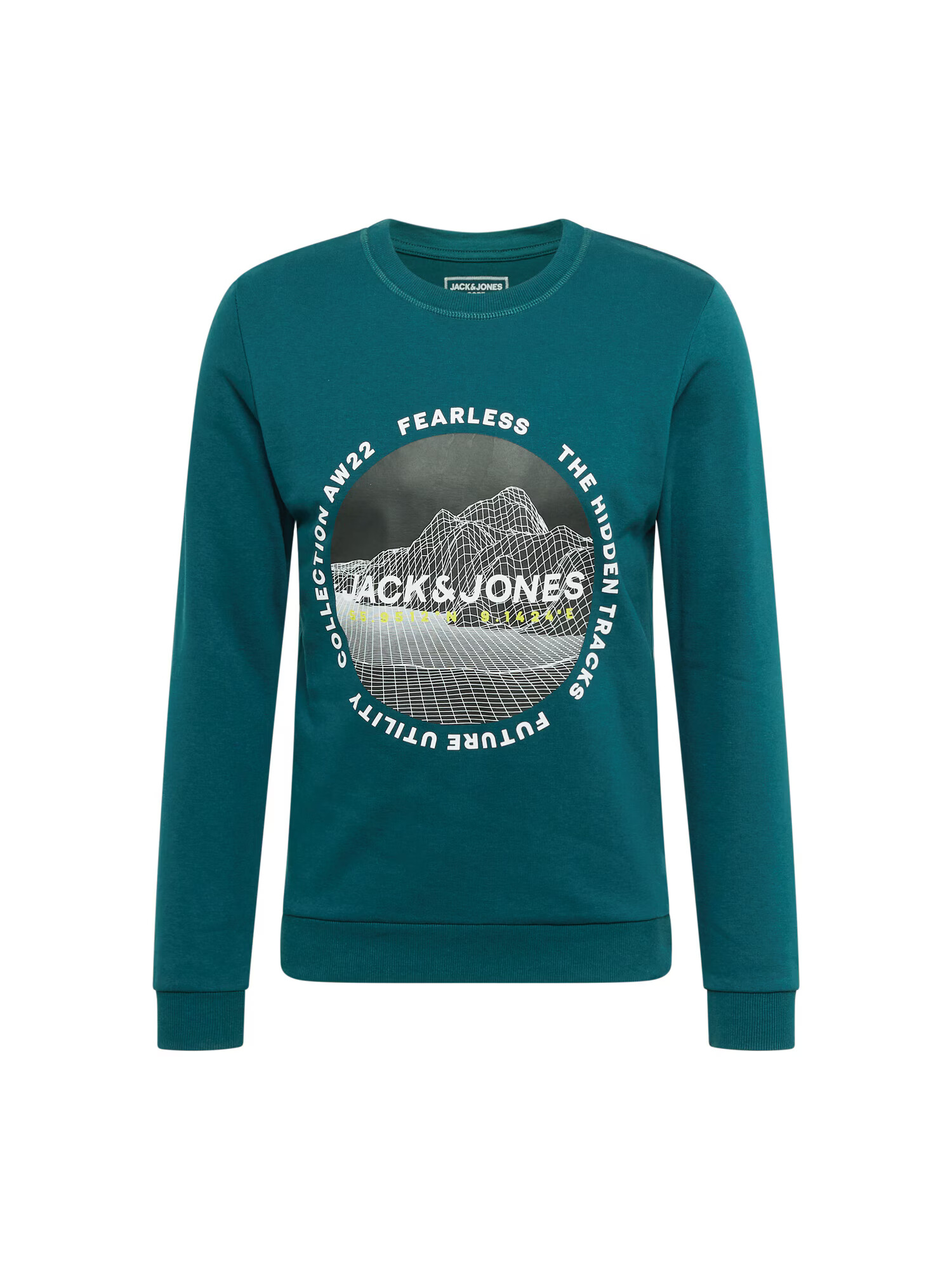 JACK & JONES Bluză de molton 'MAPPING' galben / verde închis / negru / alb - Pled.ro