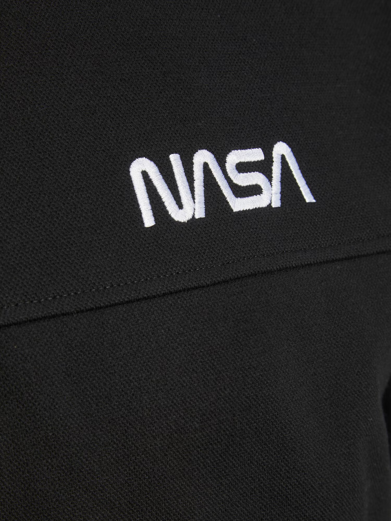 JACK & JONES Bluză de molton 'Nasa' negru / alb - Pled.ro