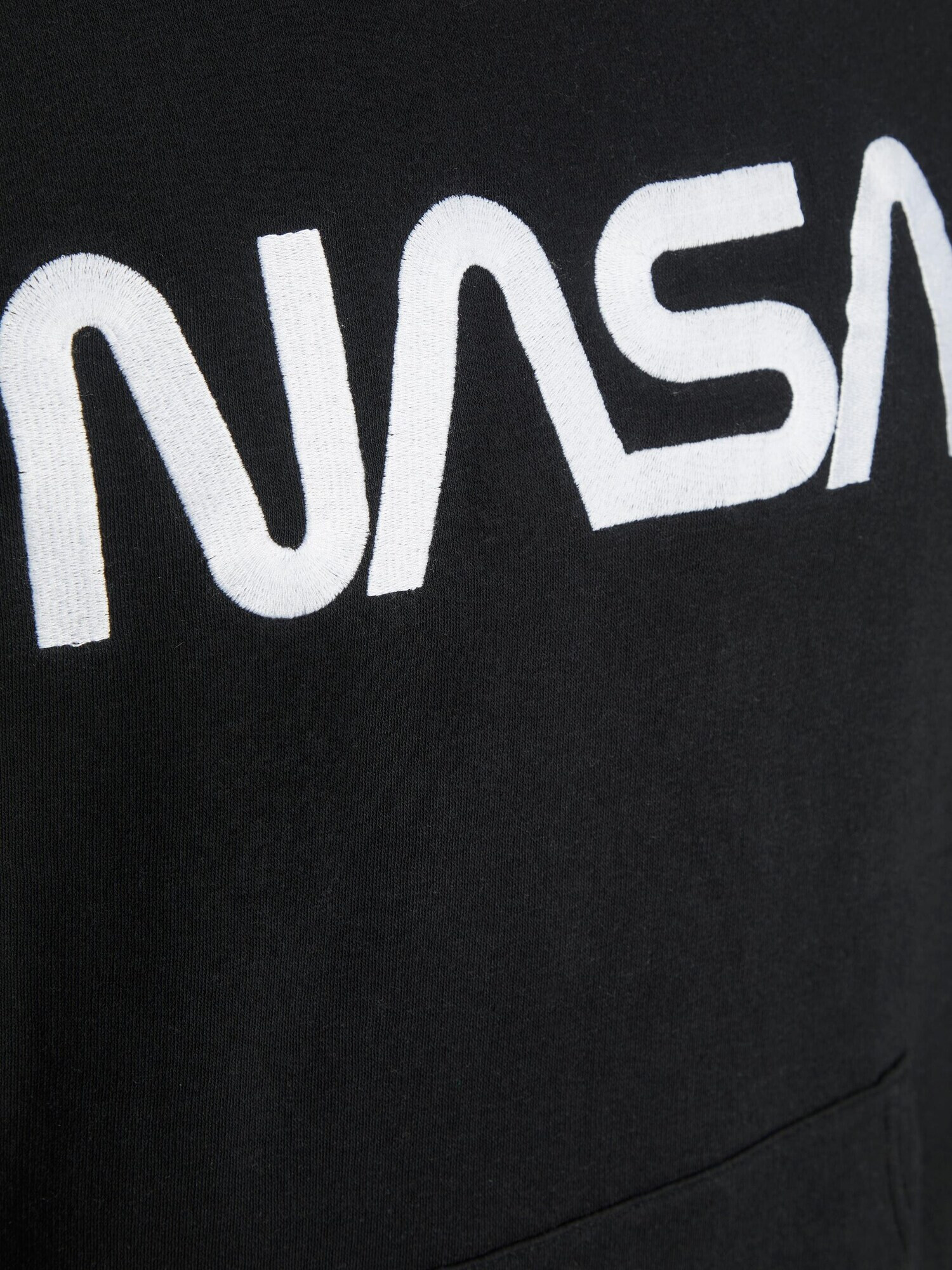 JACK & JONES Bluză de molton 'NASA' negru / alb - Pled.ro