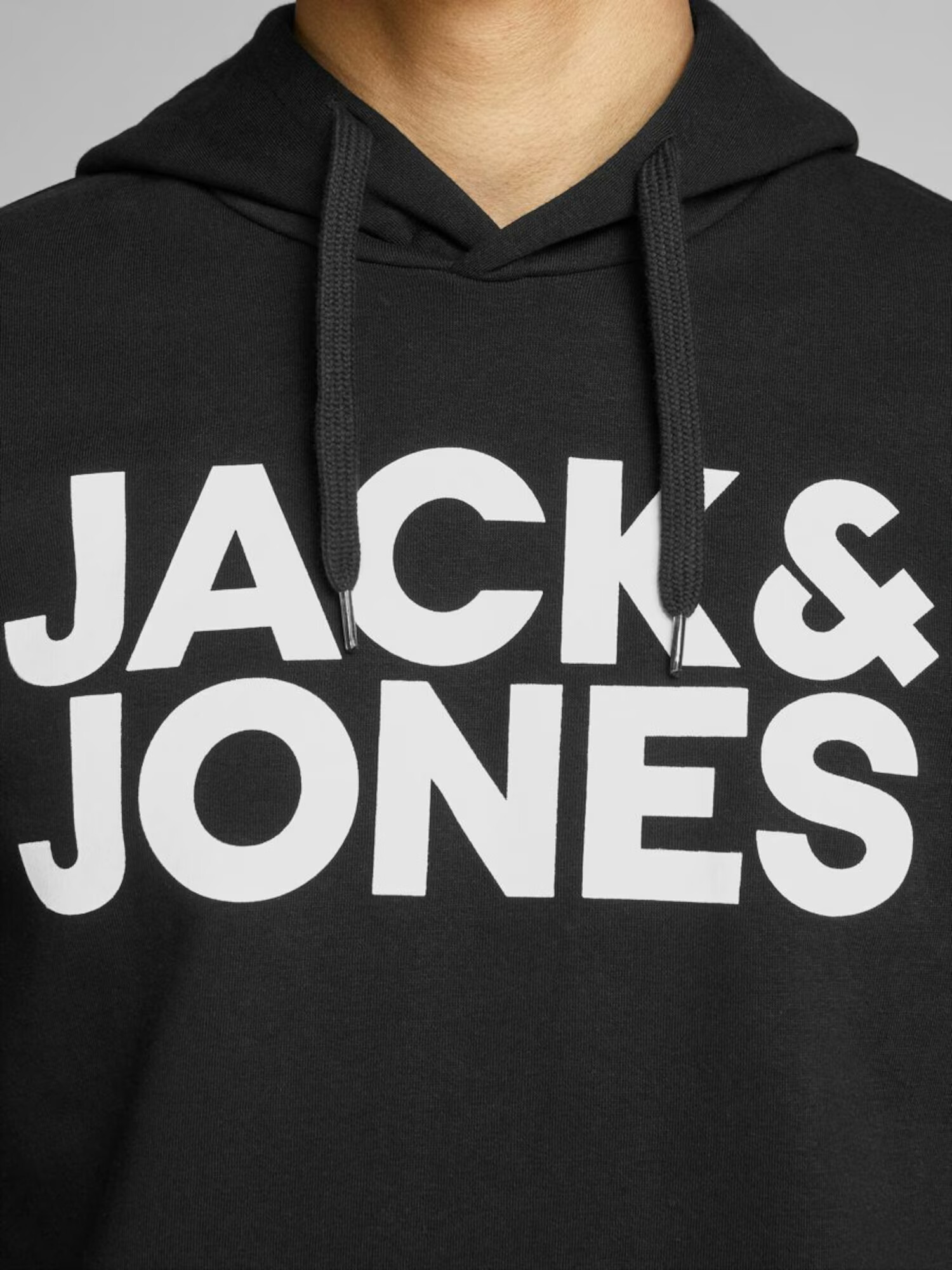 JACK & JONES Bluză de molton gri metalic / alb - Pled.ro