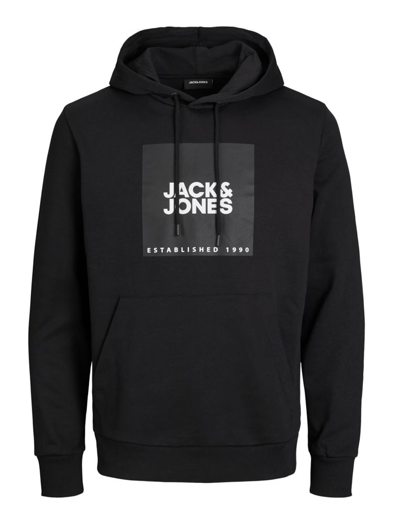 JACK & JONES Bluză de molton negru / alb - Pled.ro