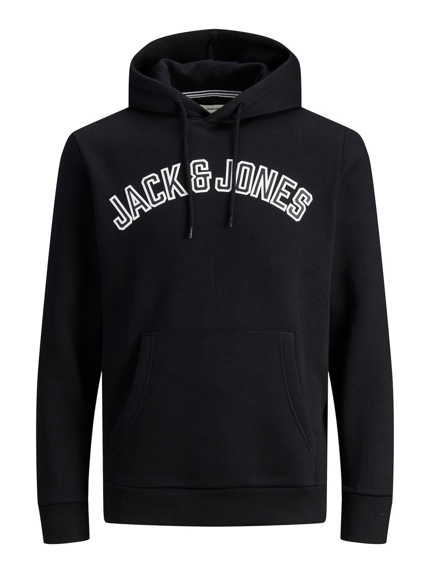 JACK & JONES Bluză de molton negru / alb - Pled.ro