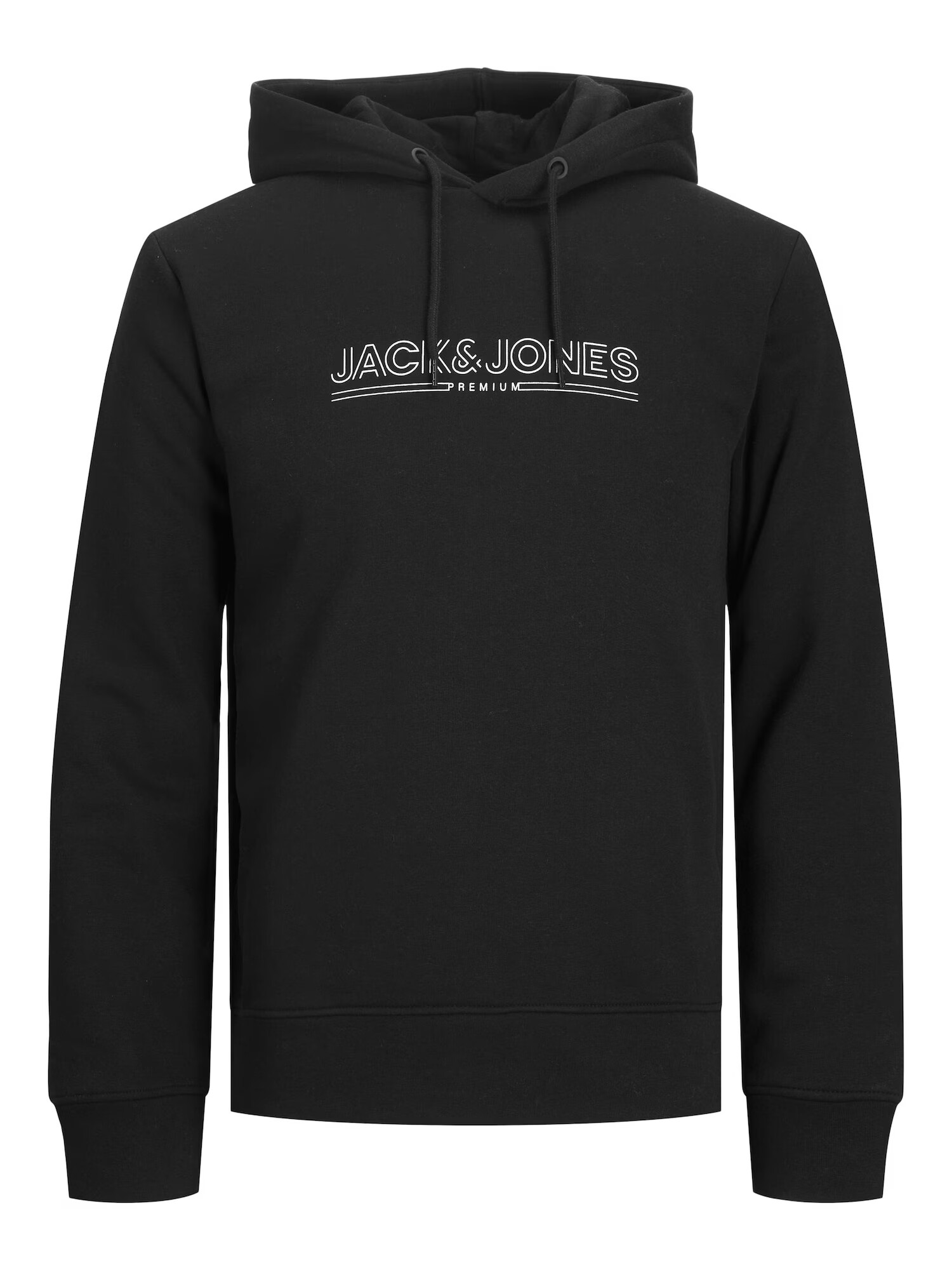 JACK & JONES Bluză de molton negru / alb - Pled.ro