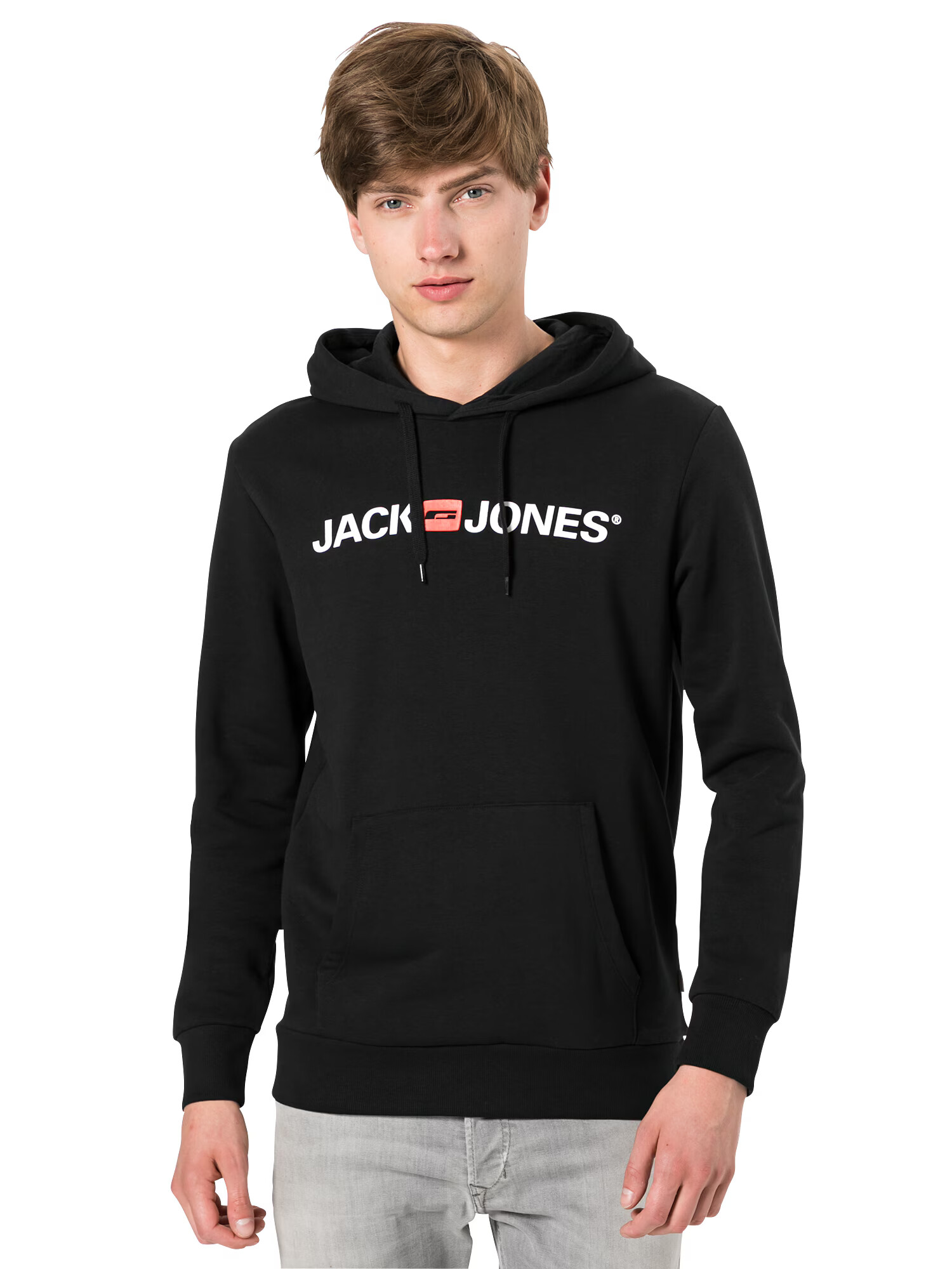 JACK & JONES Bluză de molton 'Corp' roșu / negru / alb - Pled.ro