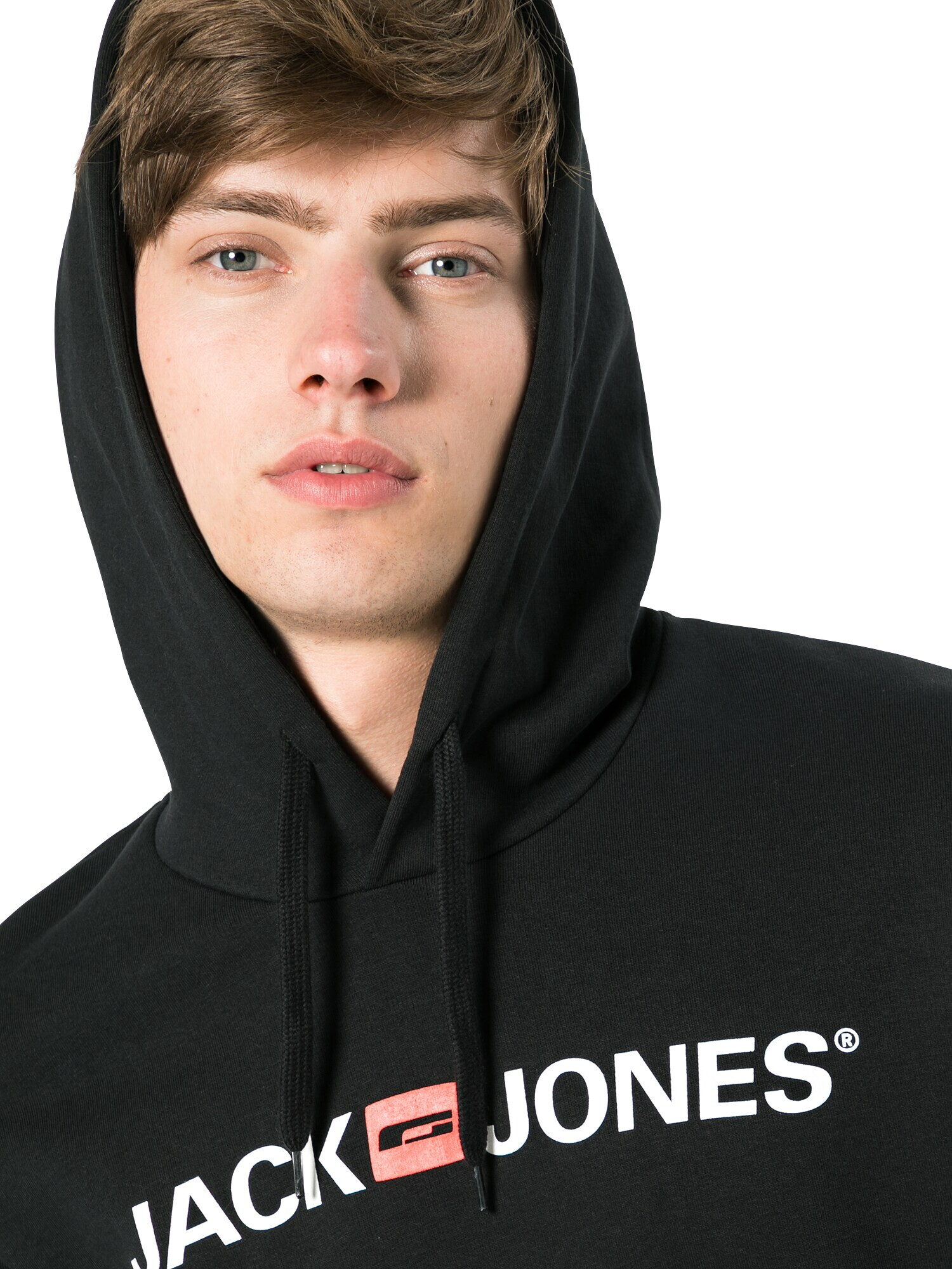 JACK & JONES Bluză de molton 'Corp' roșu / negru / alb - Pled.ro