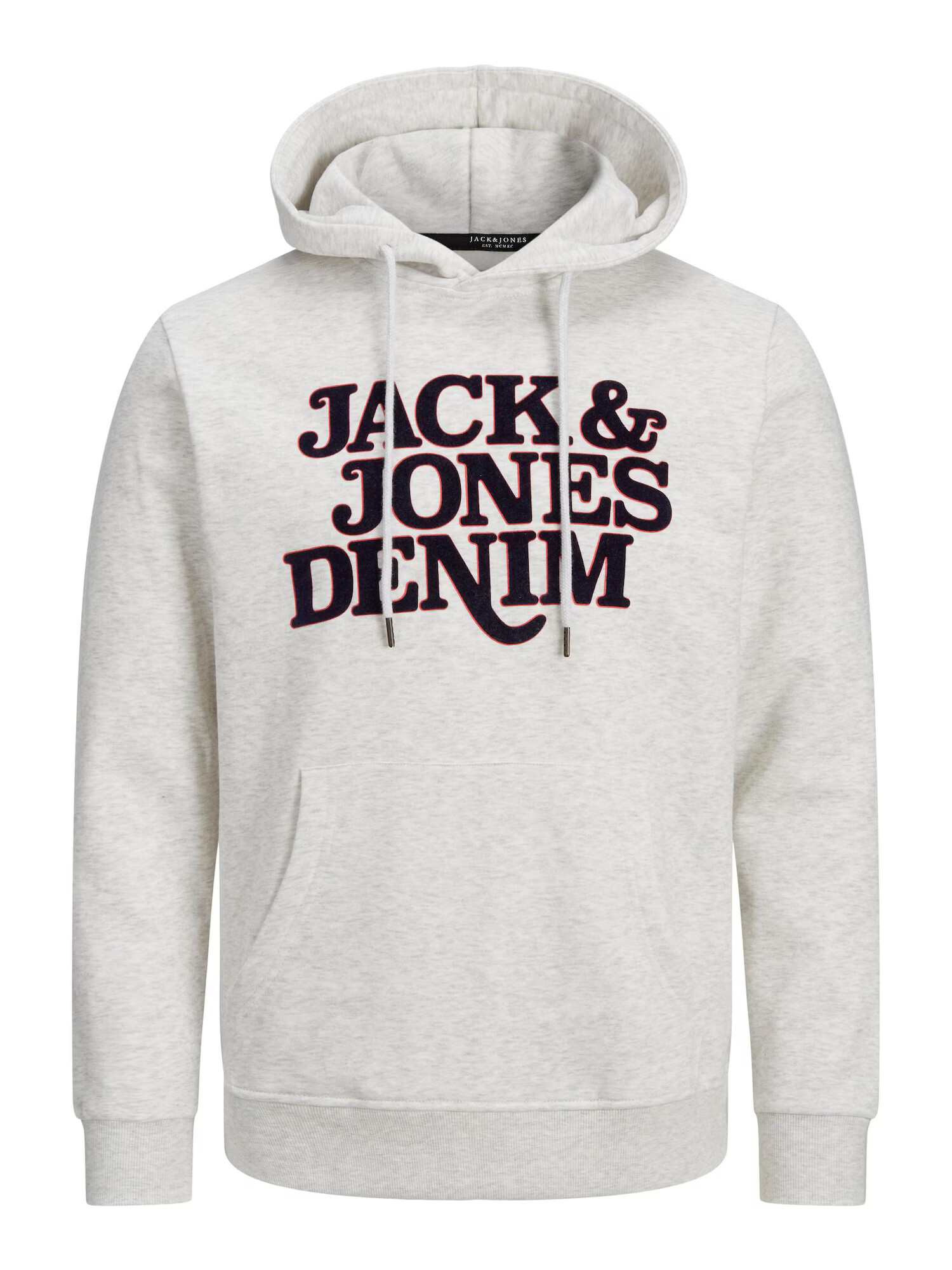 JACK & JONES Bluză de molton 'Rack' bleumarin / gri deschis / roșu - Pled.ro