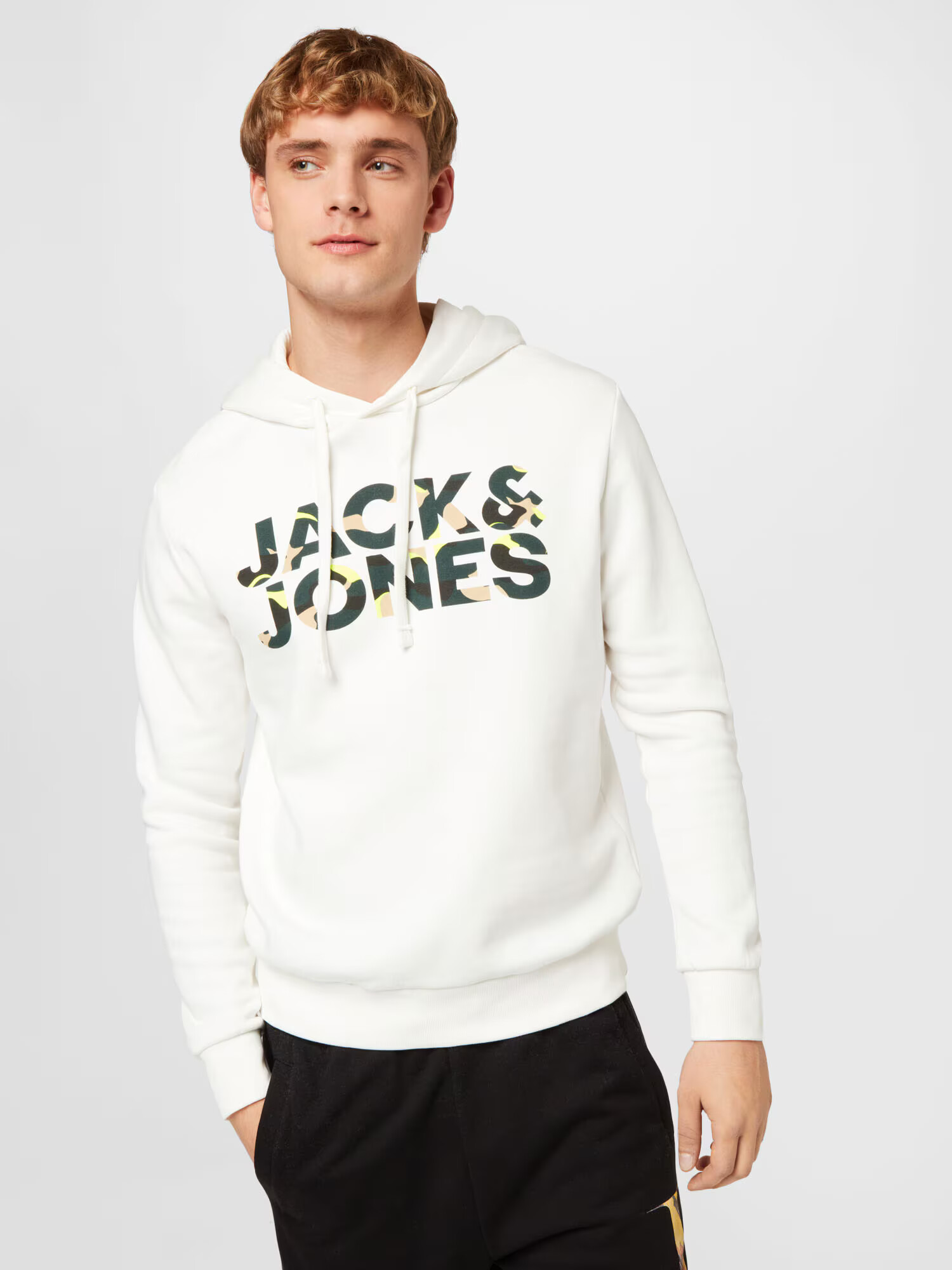 JACK & JONES Bluză de molton 'Ramp' bej / galben / verde pin / alb - Pled.ro