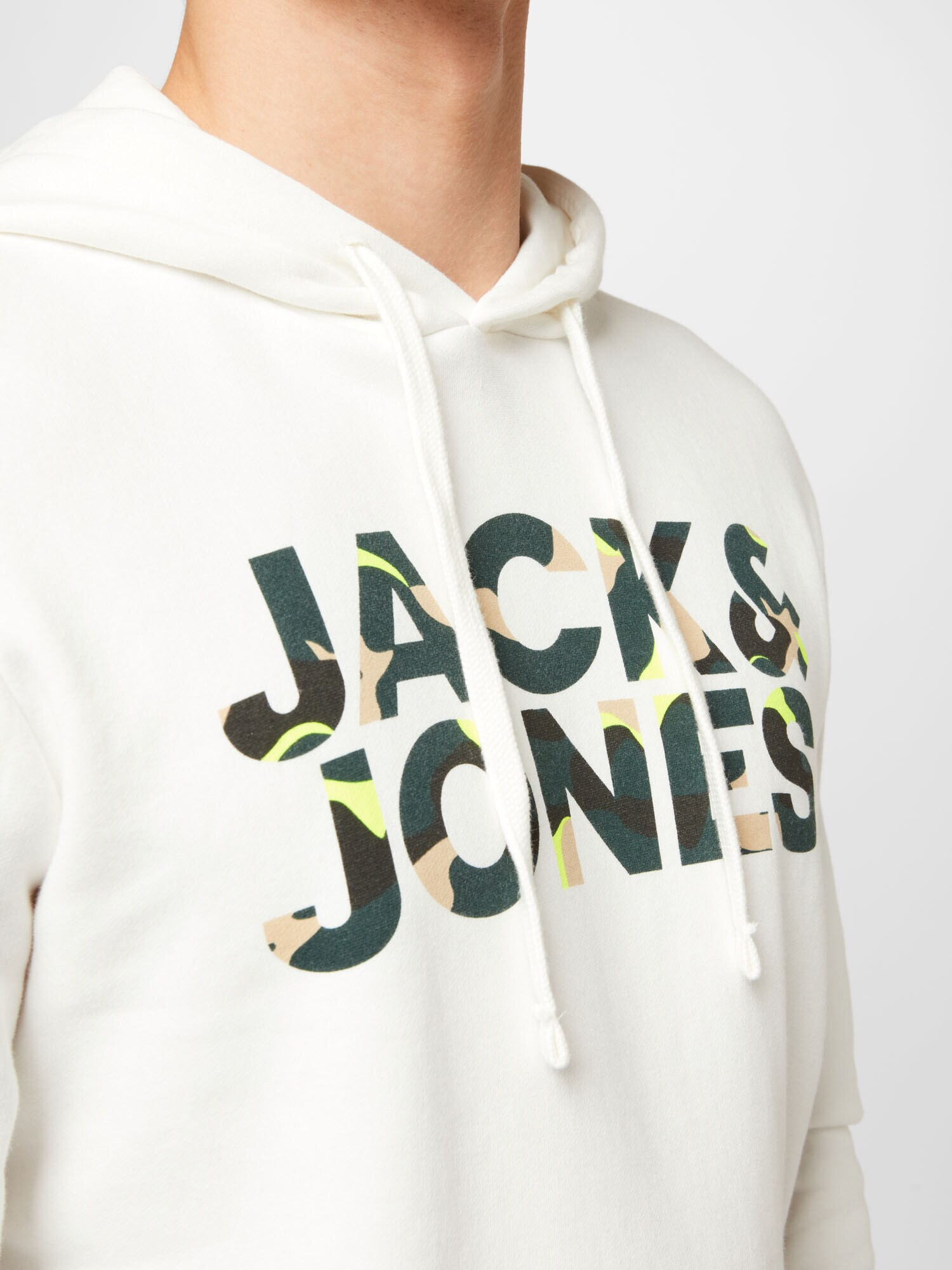 JACK & JONES Bluză de molton 'Ramp' bej / galben / verde pin / alb - Pled.ro