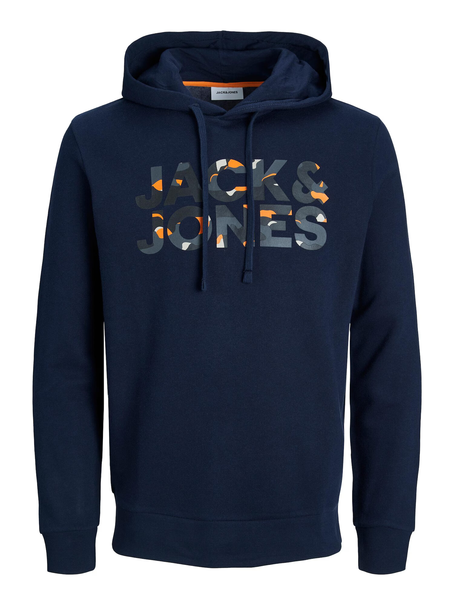 JACK & JONES Bluză de molton 'Ramp' bleumarin / albastru fumuriu / portocaliu / negru - Pled.ro