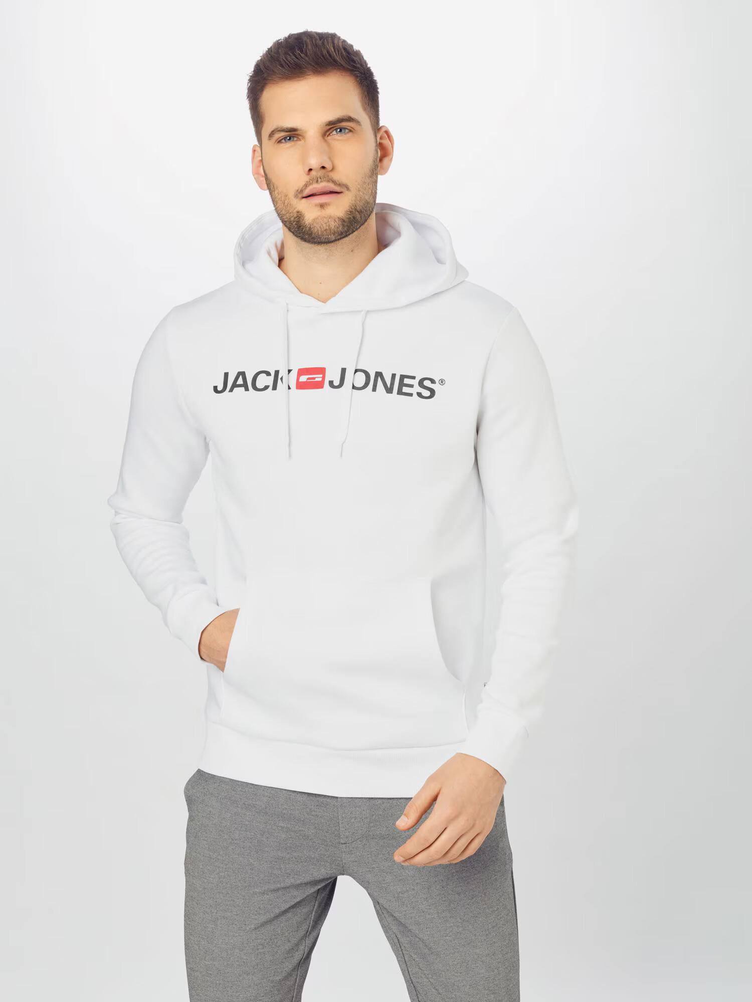 JACK & JONES Bluză de molton roșu / negru / alb - Pled.ro