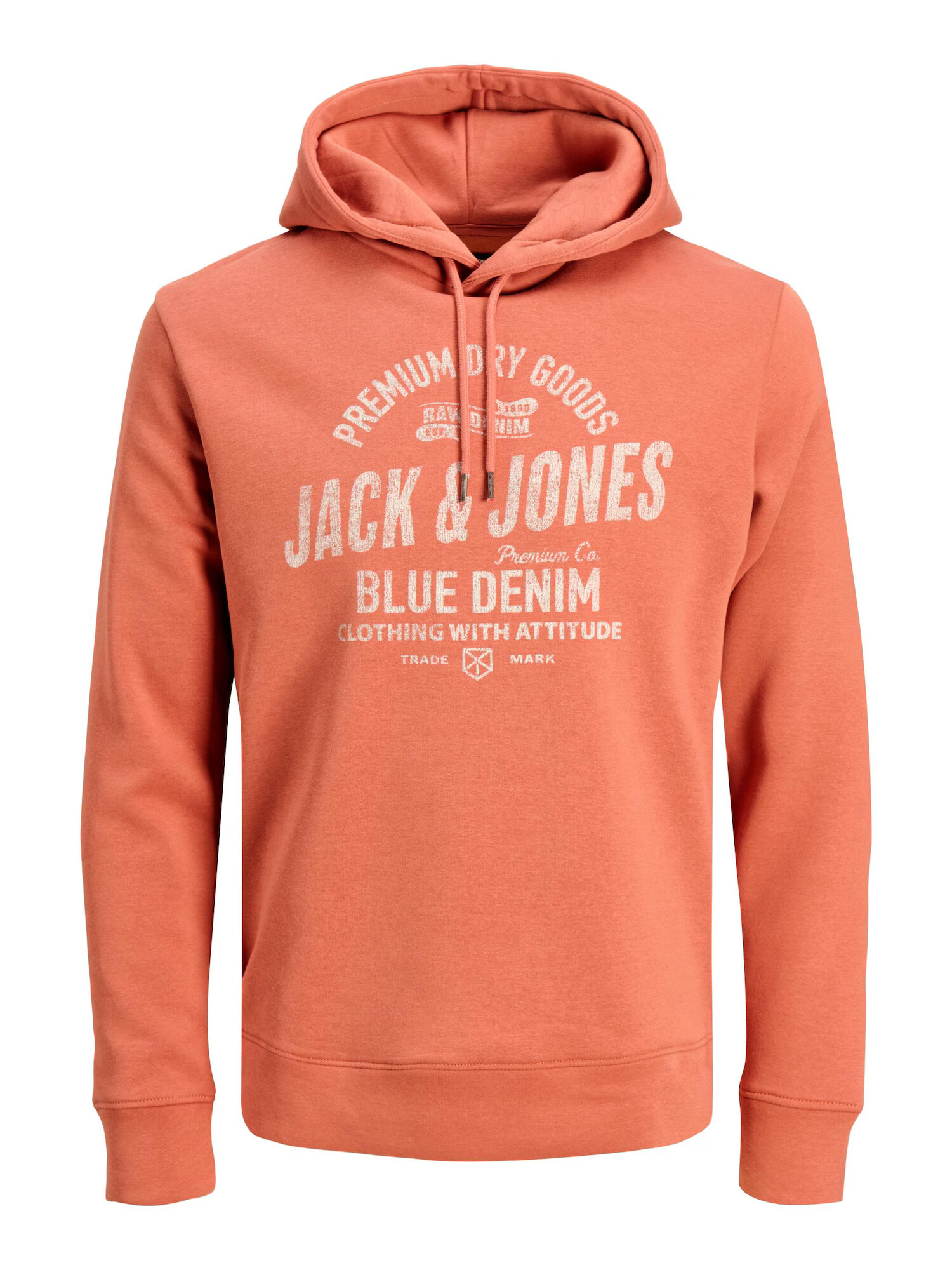 JACK & JONES Bluză de molton roșu pepene / alb - Pled.ro