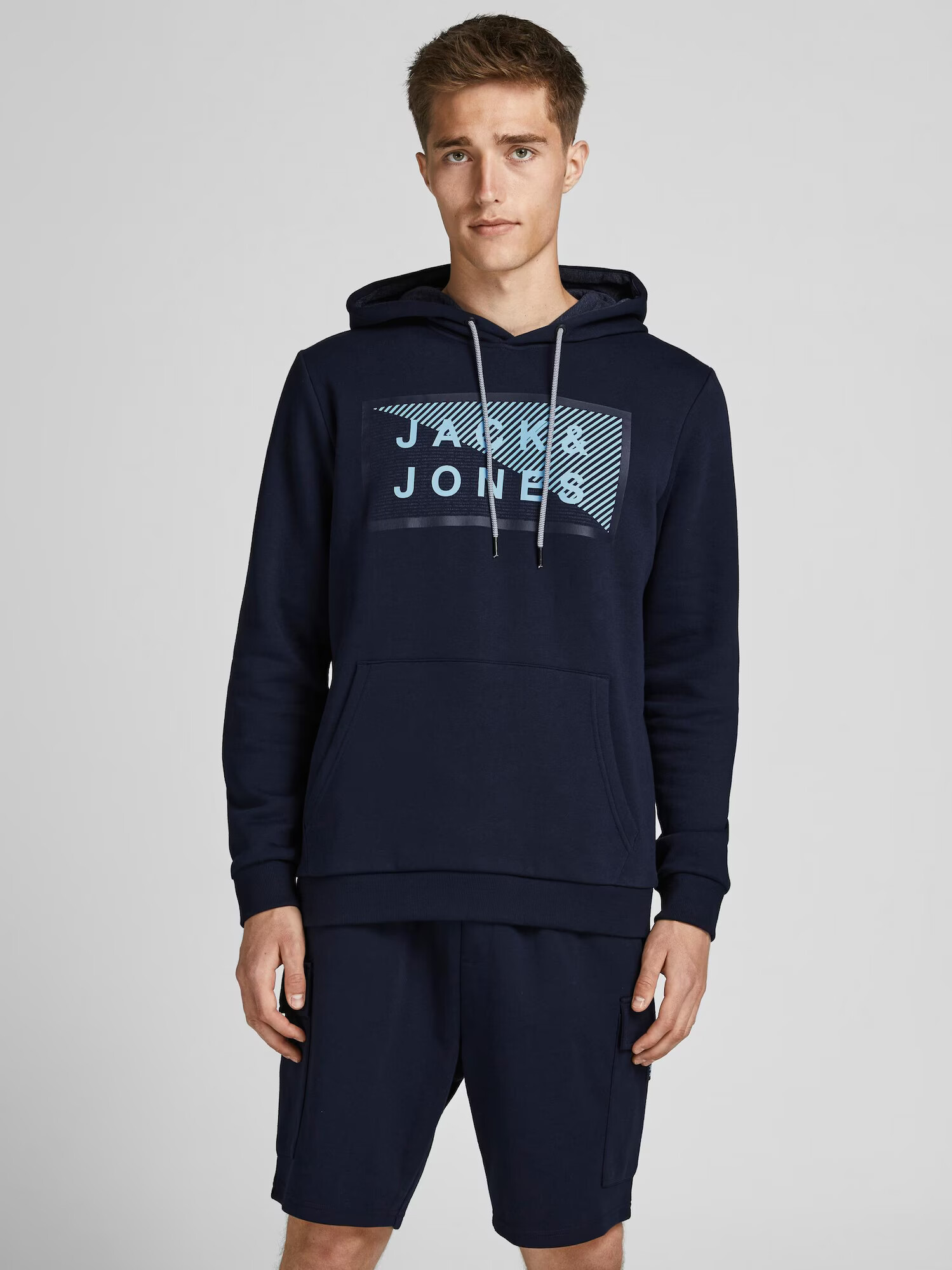 JACK & JONES Bluză de molton 'Shawn' bleumarin / albastru deschis - Pled.ro