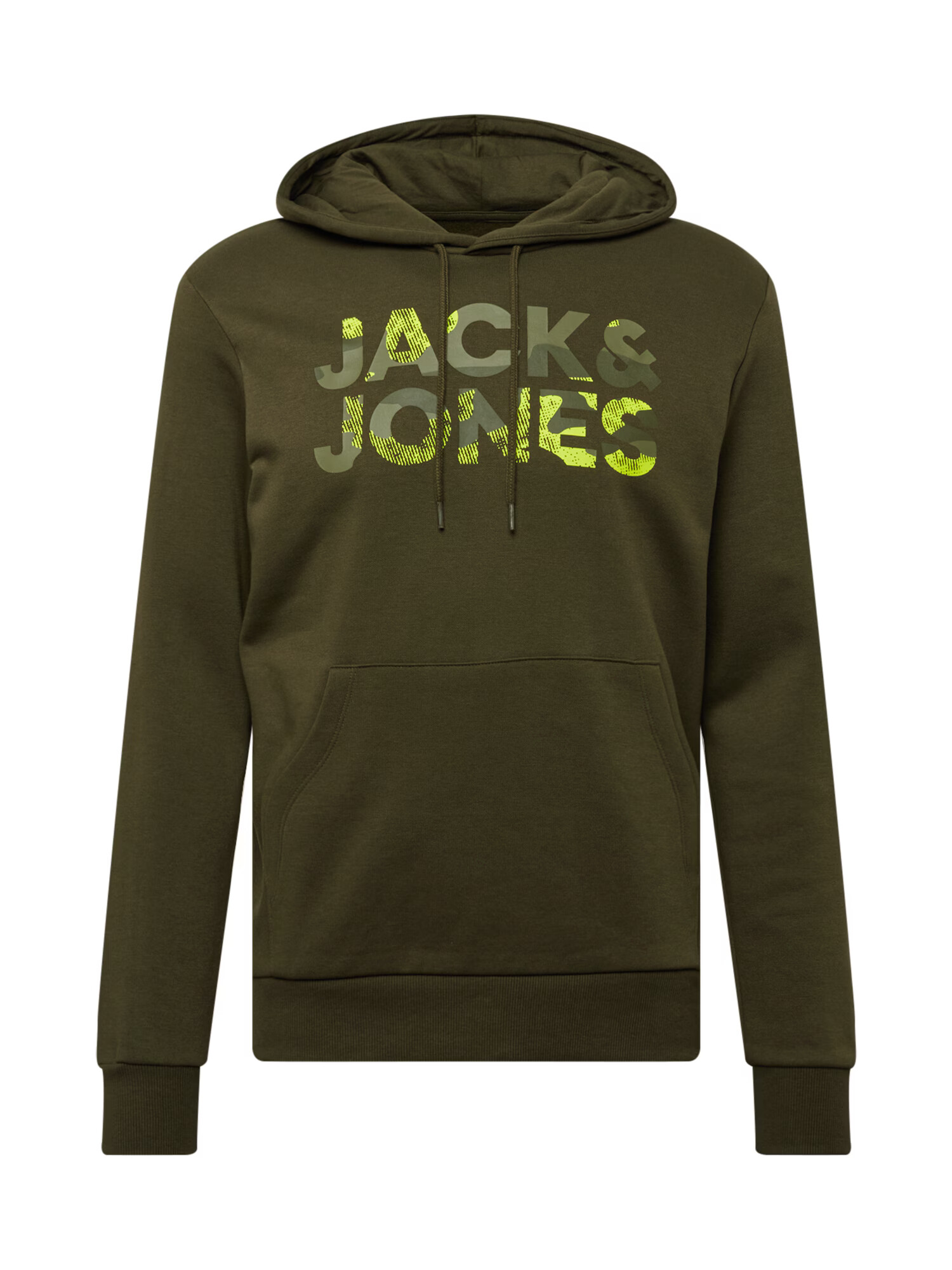 JACK & JONES Bluză de molton 'SOLDIER' kaki / oliv / verde neon - Pled.ro