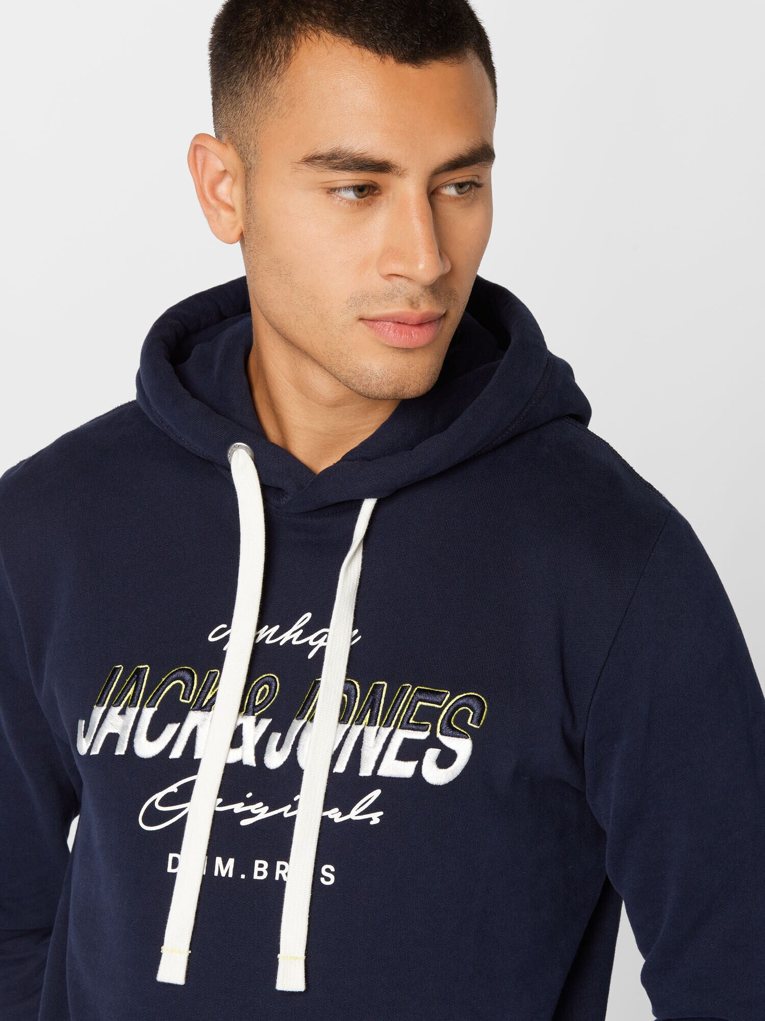 JACK & JONES Bluză de molton 'SPLITS' bleumarin / alb - Pled.ro