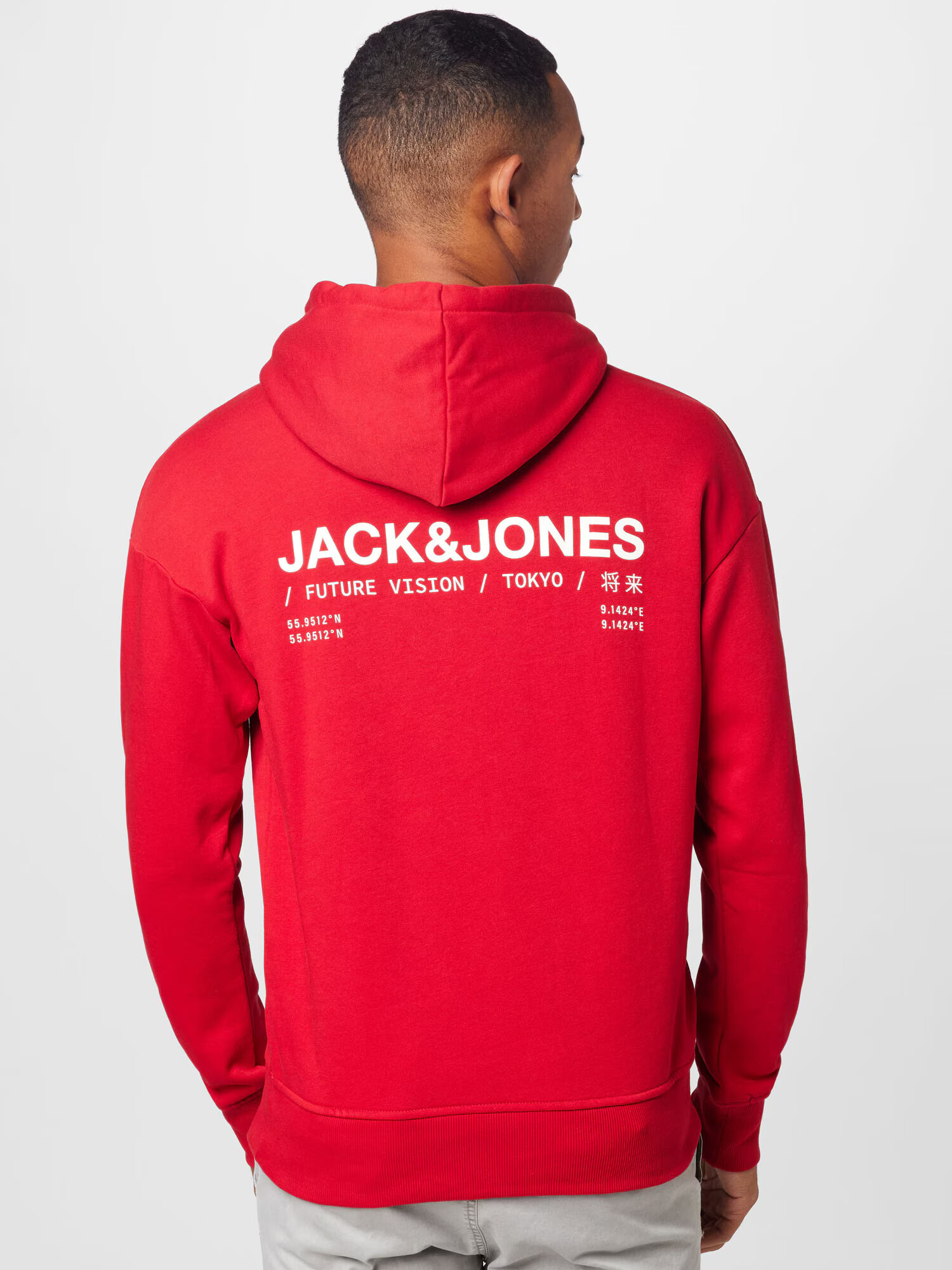 JACK & JONES Bluză de molton 'VISION' roșu / negru / alb - Pled.ro