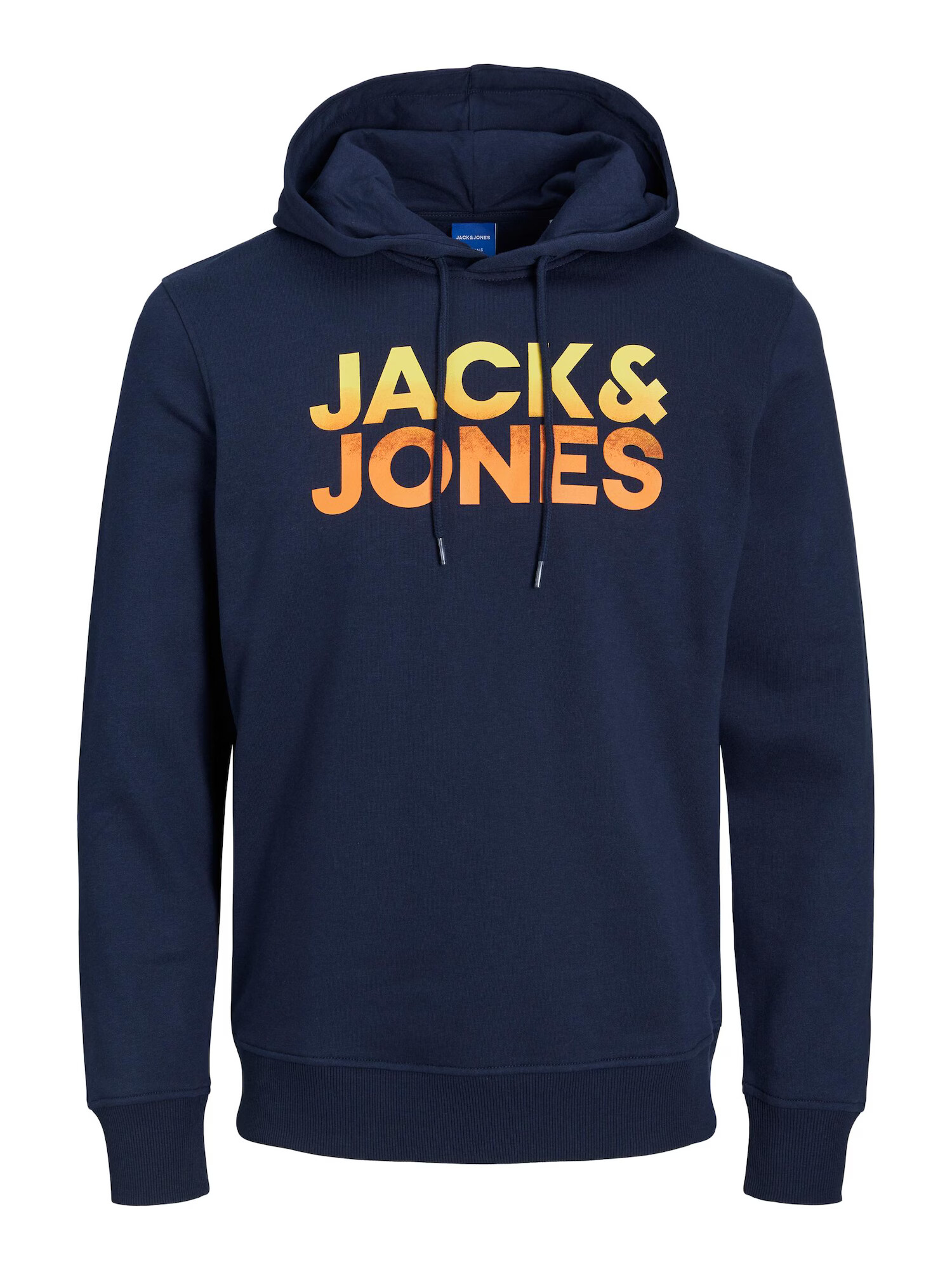 JACK & JONES Bluză de molton 'WALLACE' bleumarin / galben citron / portocaliu deschis - Pled.ro