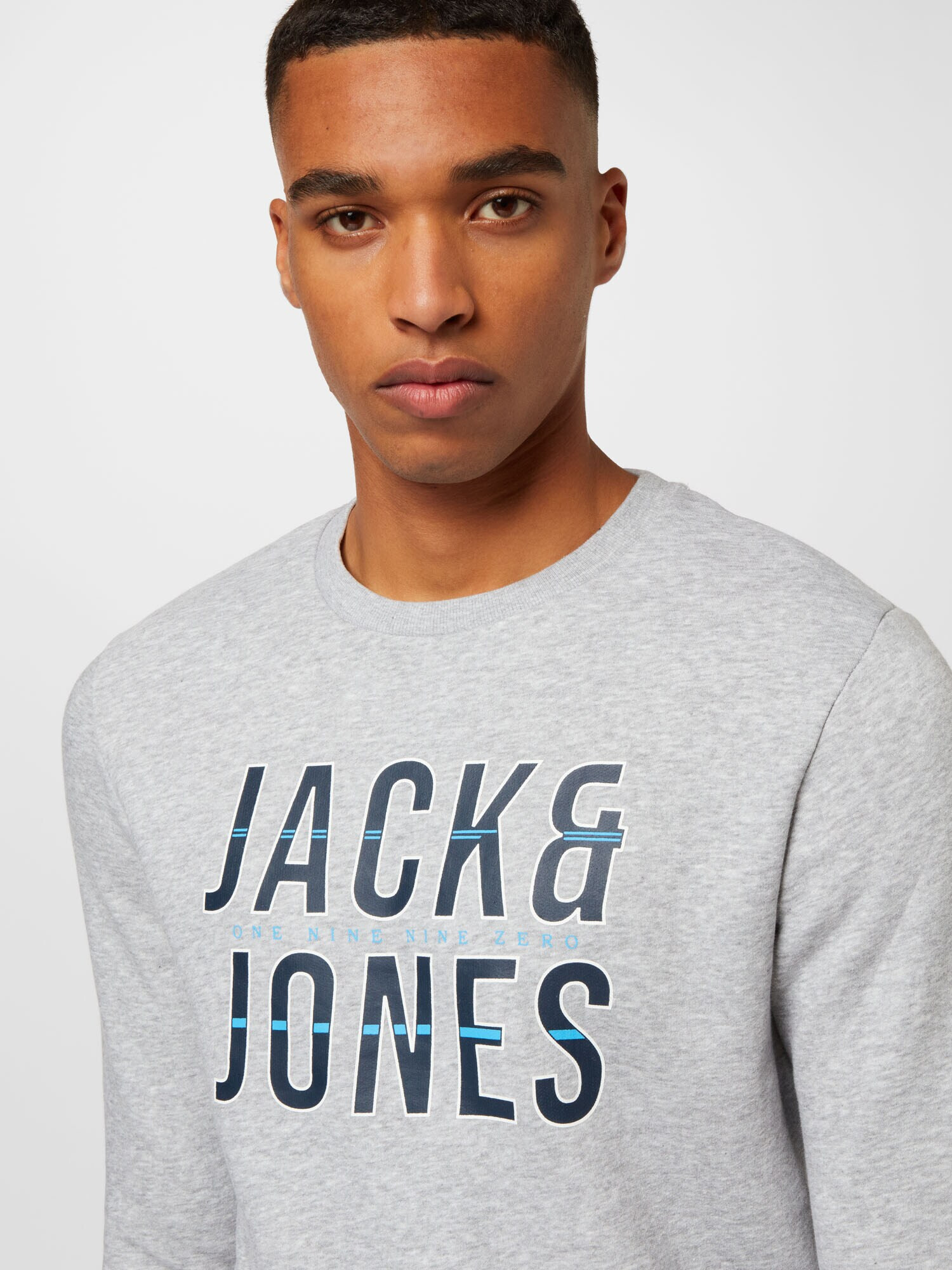 JACK & JONES Bluză de molton 'Xilo' albastru deschis / gri amestecat / negru - Pled.ro