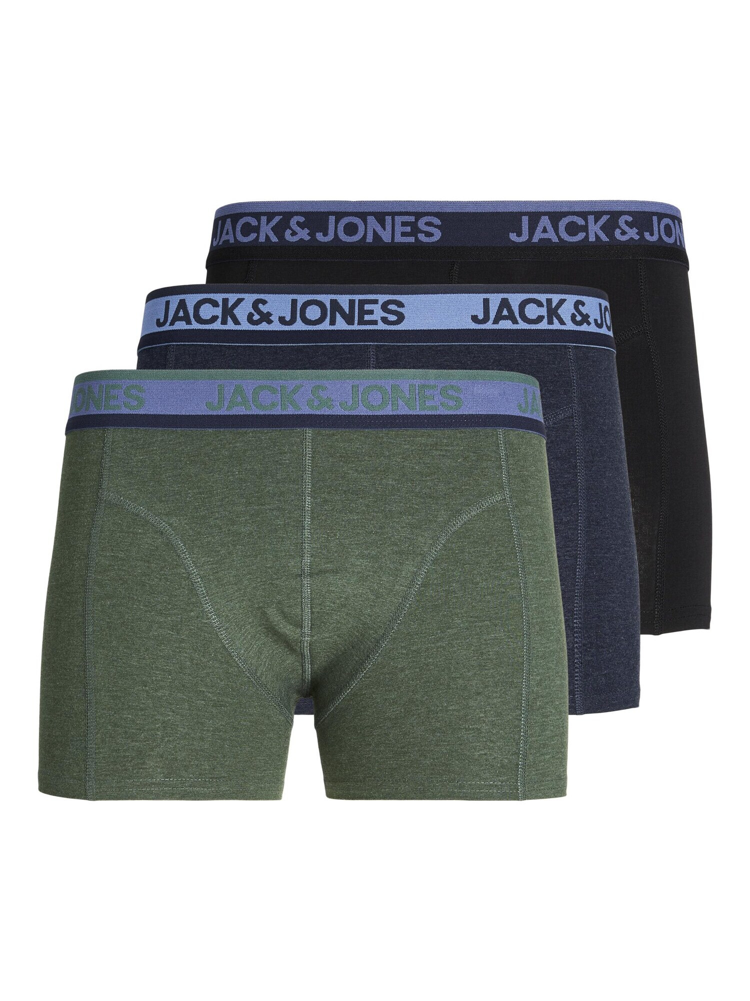 JACK & JONES Boxeri 'CARLOS' bleumarin / kaki - Pled.ro