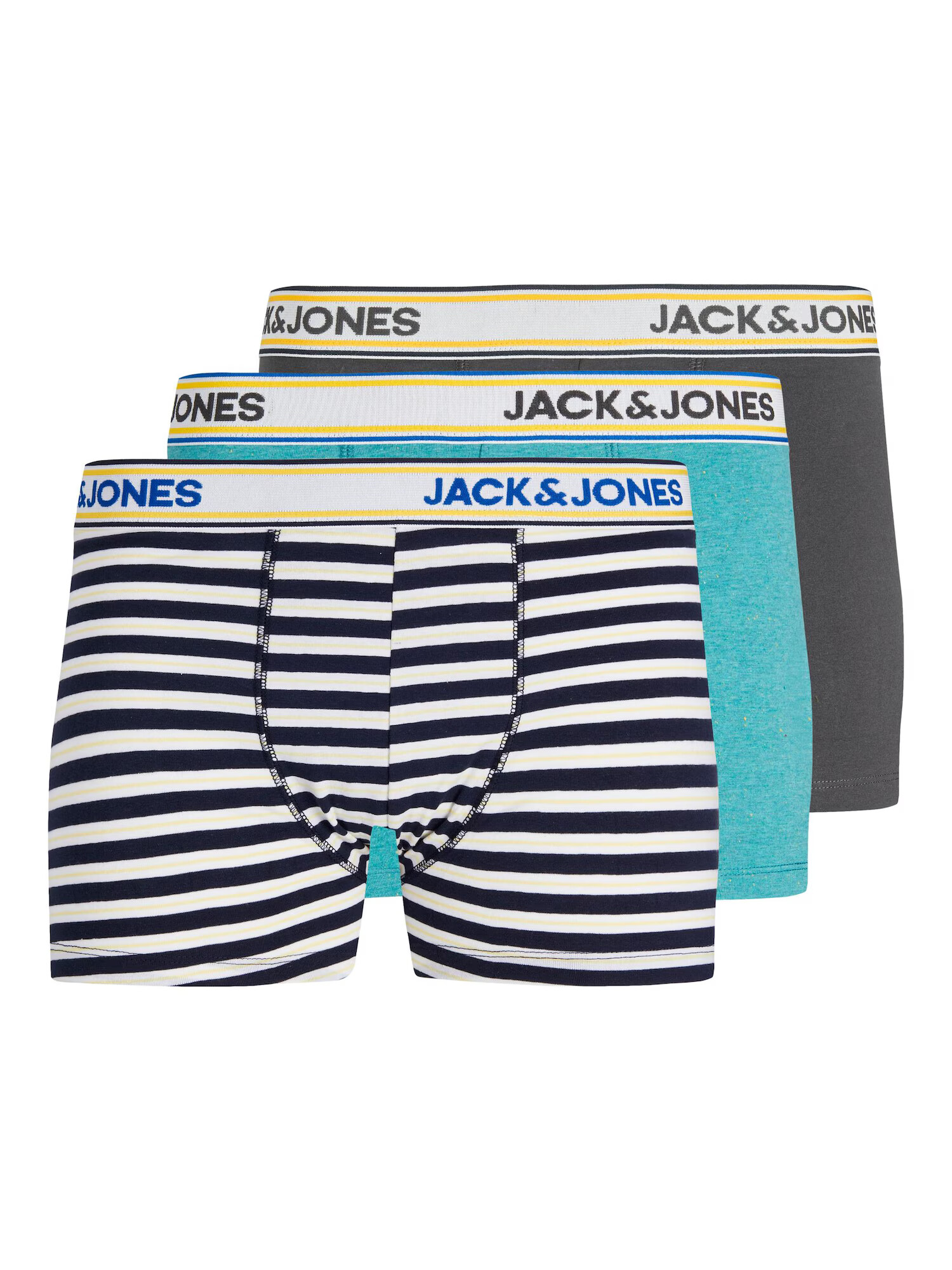 JACK & JONES Boxeri 'COREY' albastru marin / turcoaz / gri bazalt / alb - Pled.ro