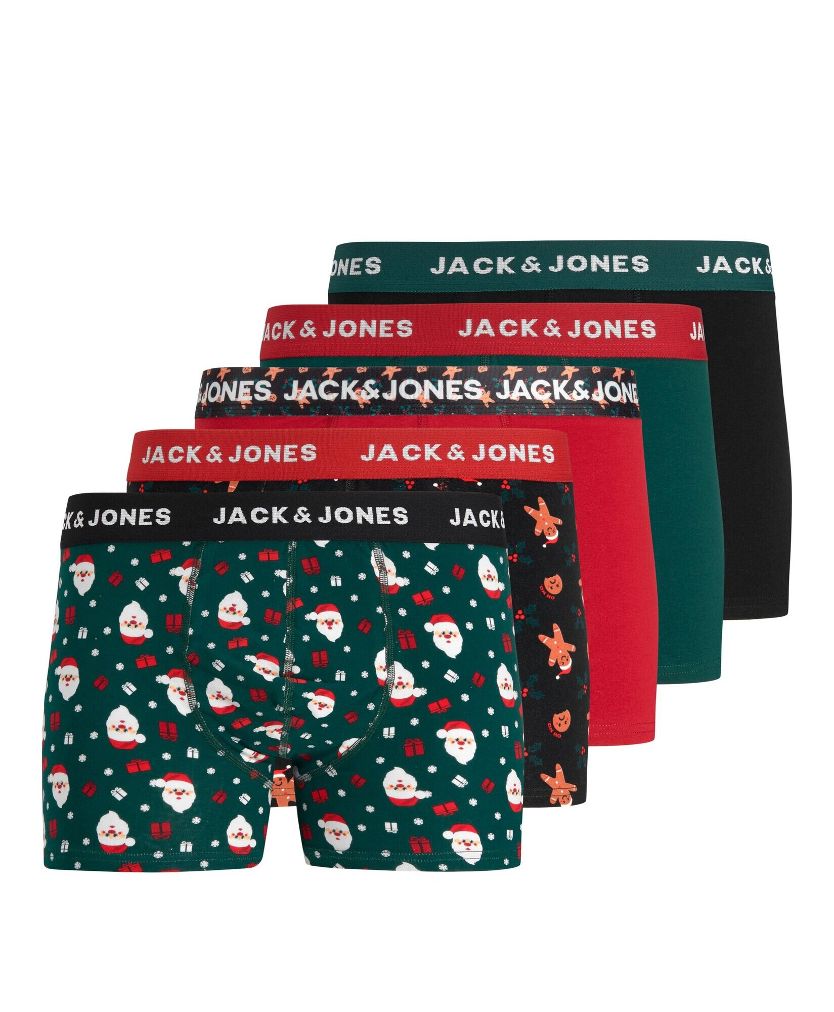 JACK & JONES Boxeri 'DASH' verde închis / roșu / roșu vin / negru - Pled.ro