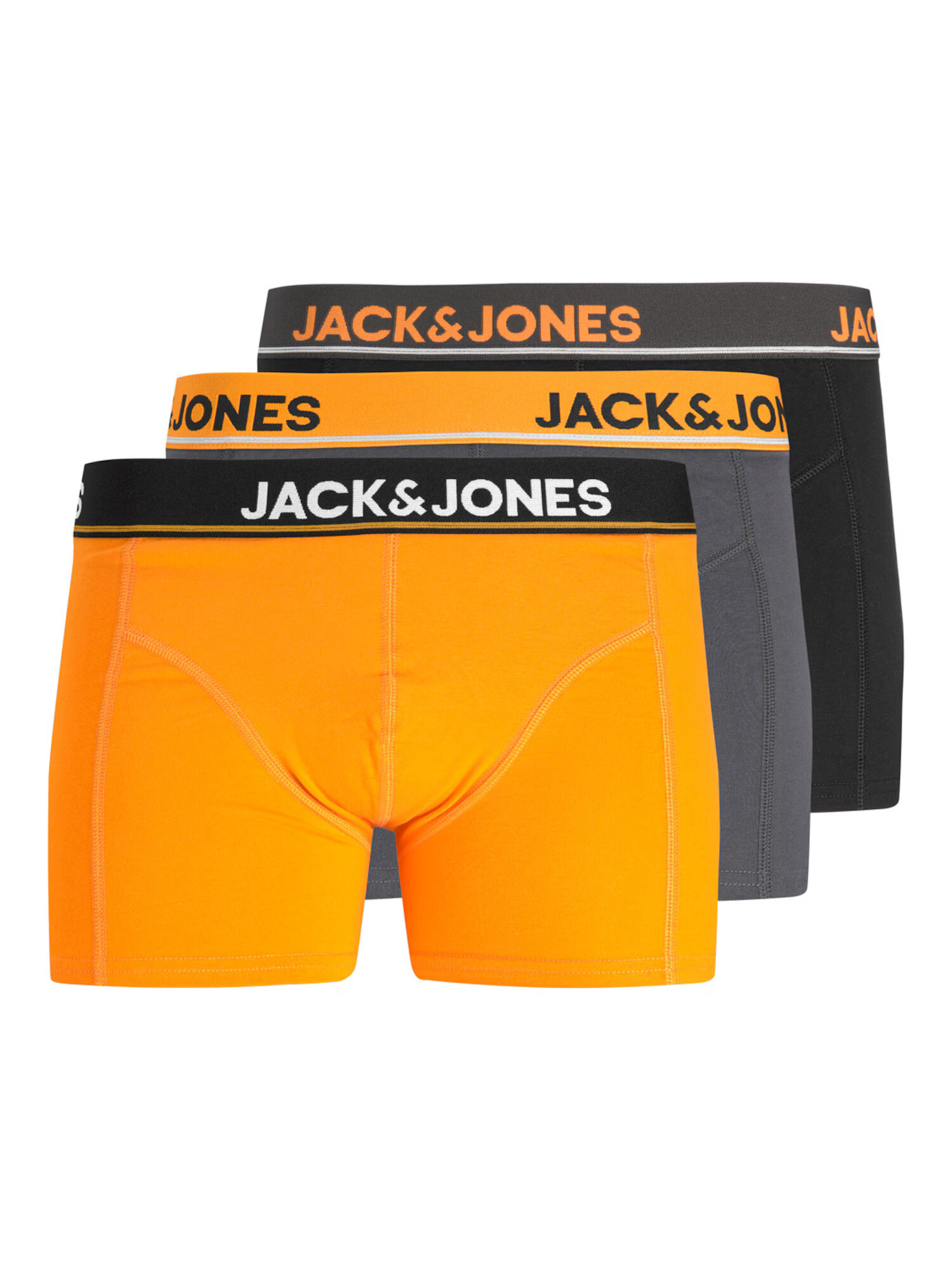 JACK & JONES Boxeri gri / portocaliu neon / negru / alb - Pled.ro