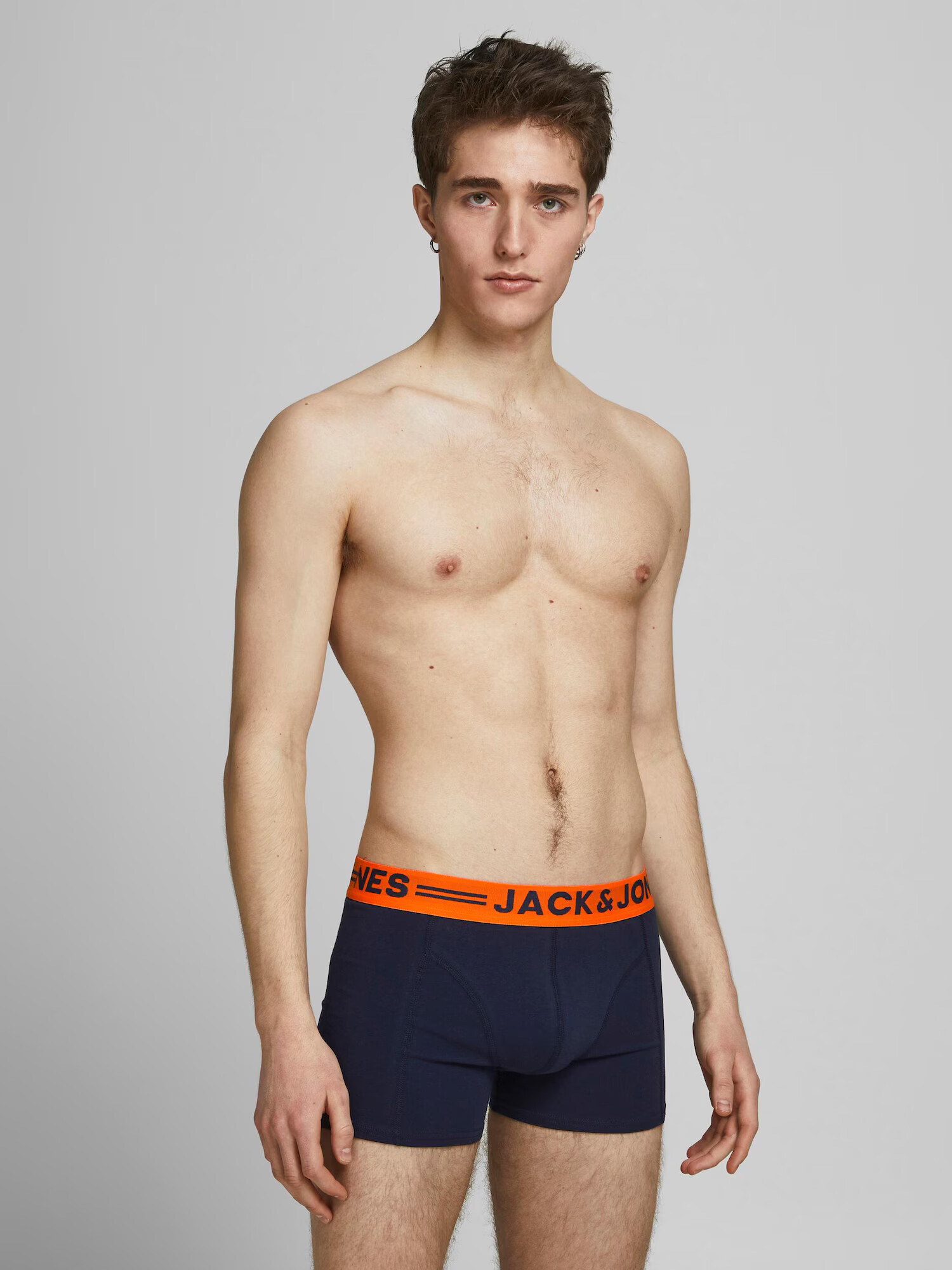 JACK & JONES Boxeri 'Lichfield' bleumarin / portocaliu / roșu vin - Pled.ro