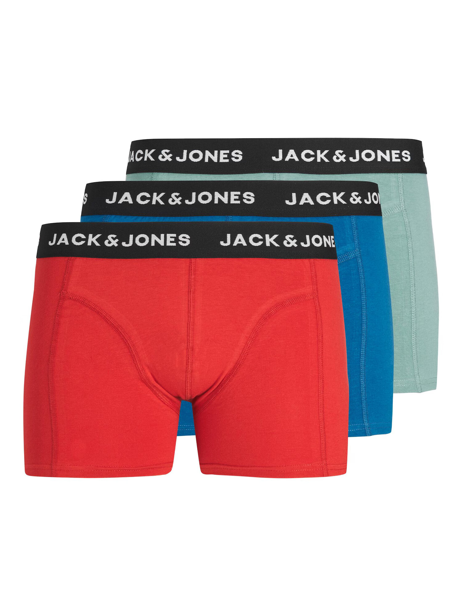 JACK & JONES Boxeri 'NICO' albastru marin / verde deschis / roşu închis - Pled.ro