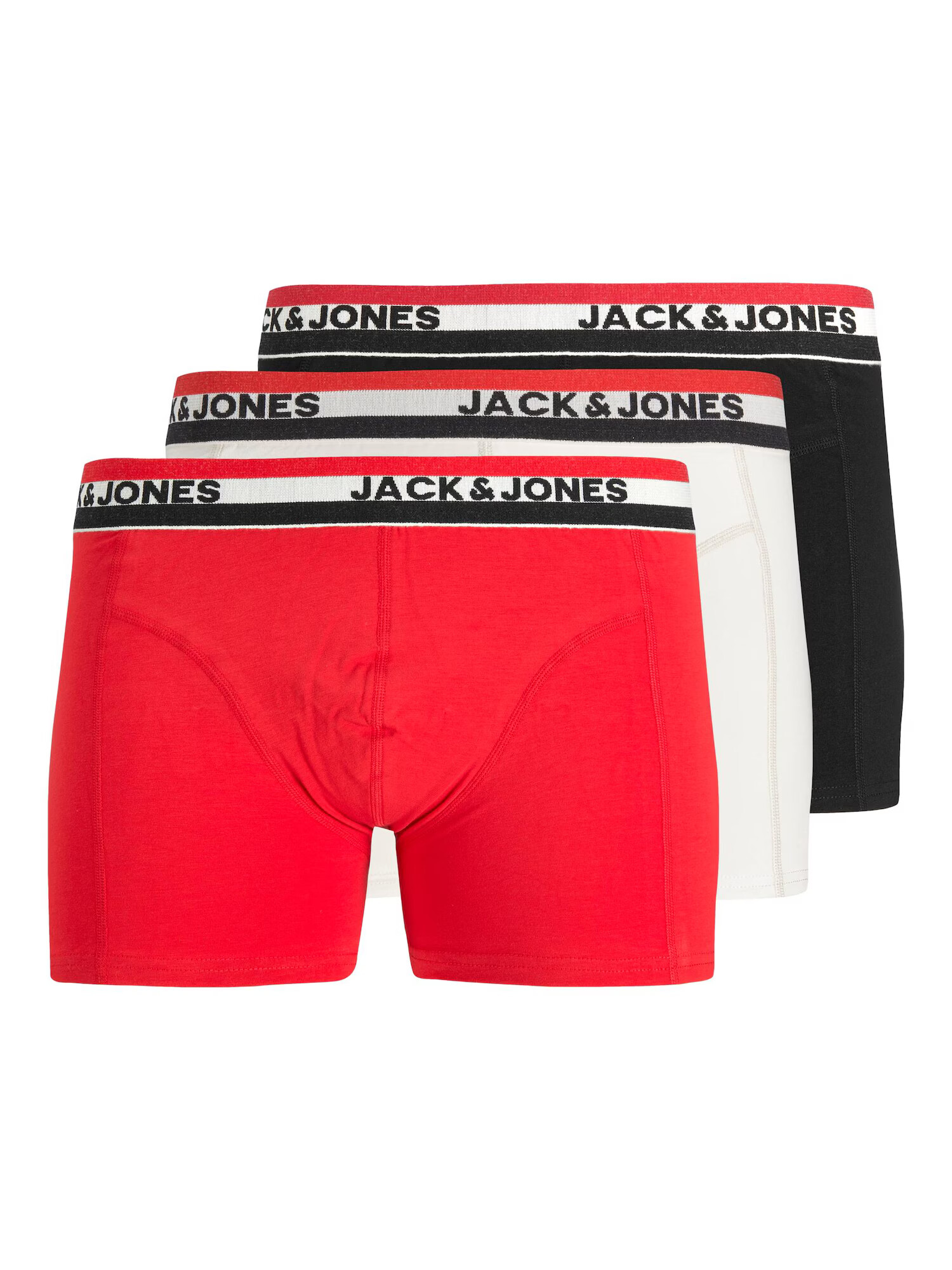 JACK & JONES Boxeri roșu deschis / negru / alb murdar - Pled.ro