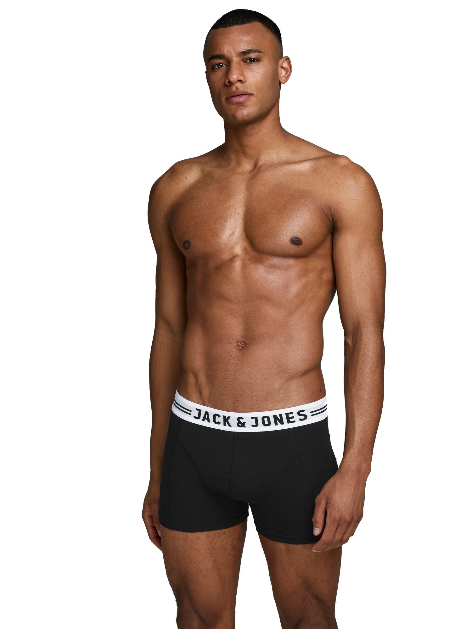 JACK & JONES Boxeri 'Sense' negru / alb - Pled.ro