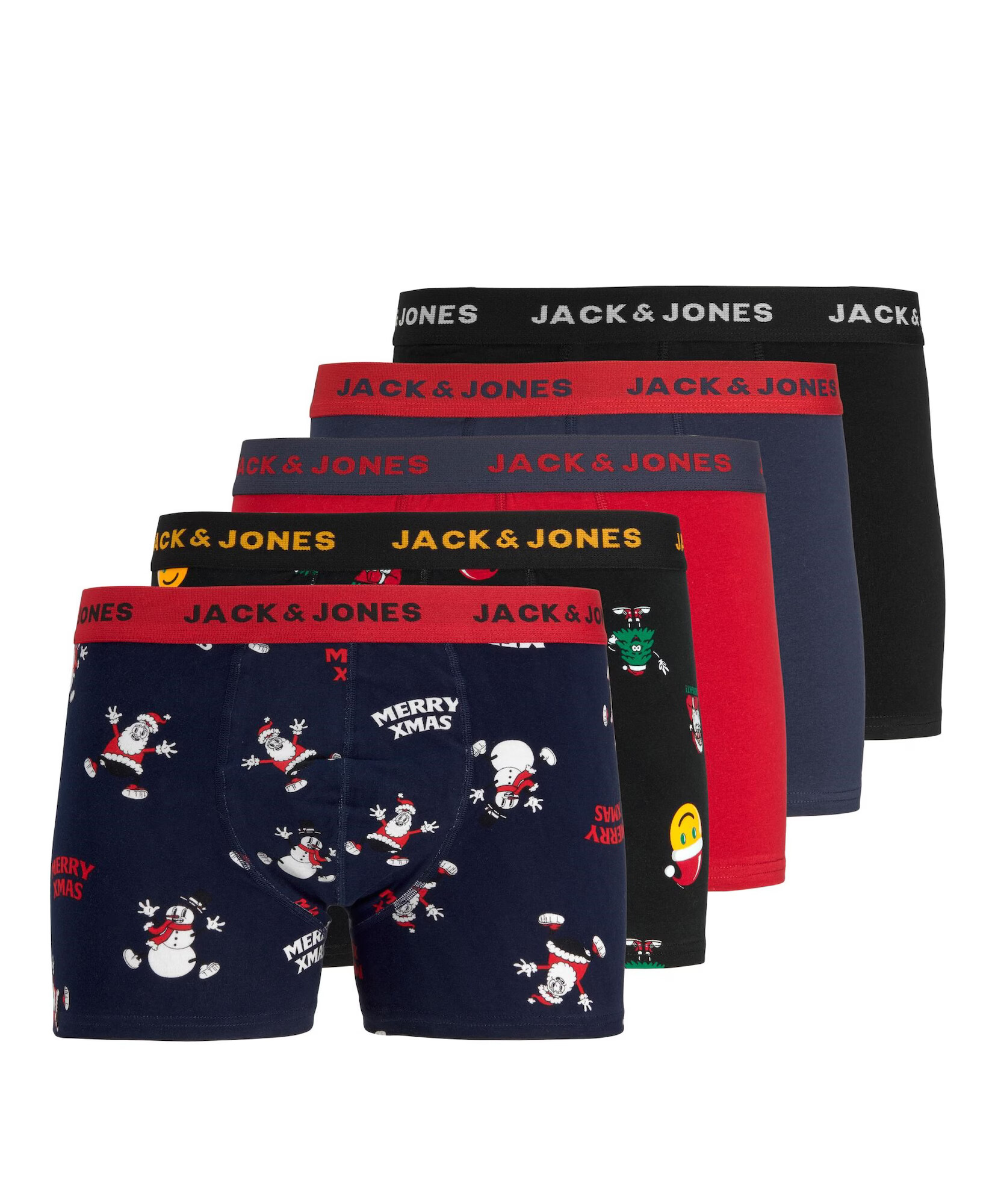 JACK & JONES Boxeri 'SMILEY' bleumarin / roșu / negru / alb - Pled.ro