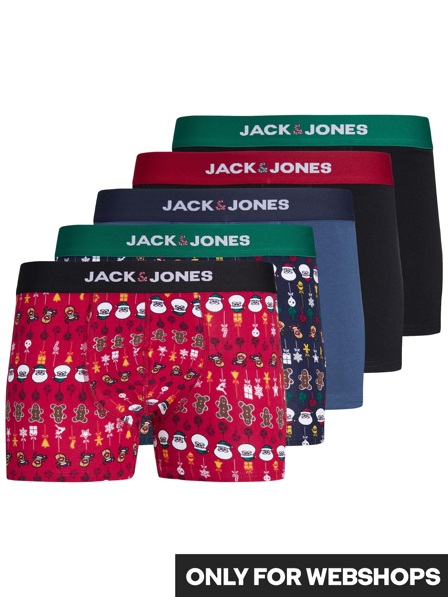 JACK & JONES Boxeri 'SWEET XMAS' bleumarin / verde / roșu / negru - Pled.ro