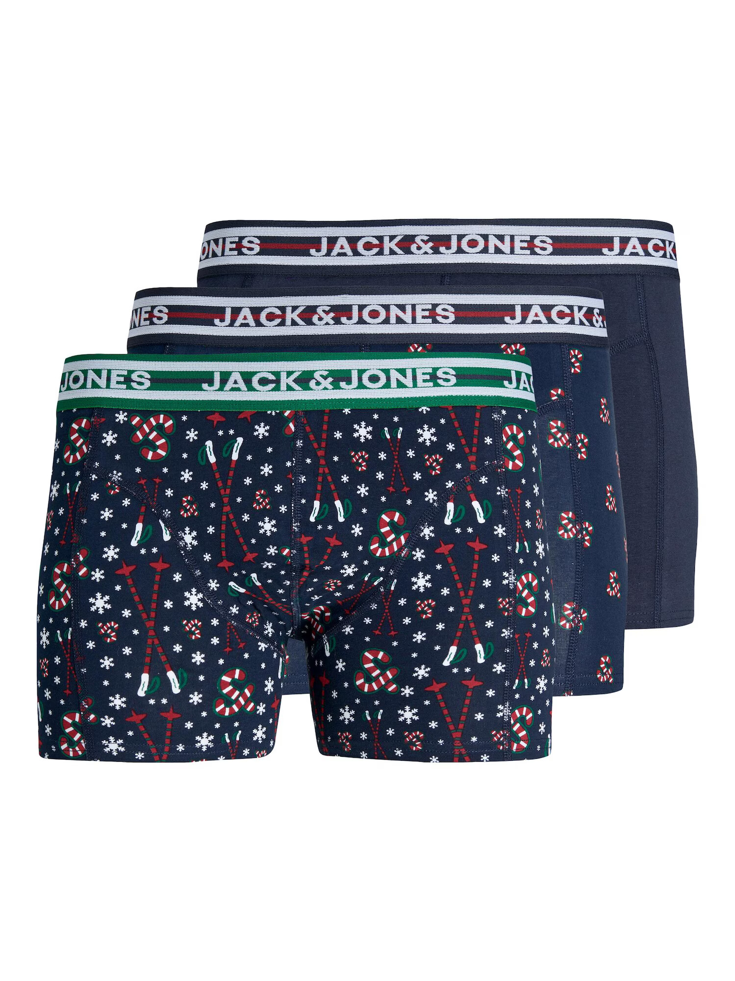 JACK & JONES Boxeri 'XMAS CANDY' bleumarin / verde / roșu / alb - Pled.ro