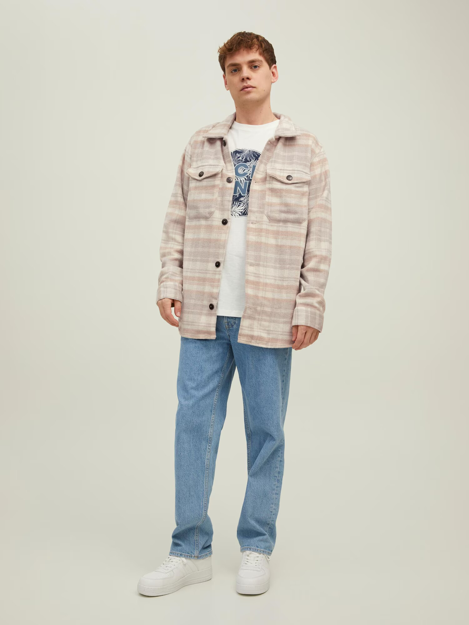 JACK & JONES Cămașă bej / bej deschis / gri - Pled.ro