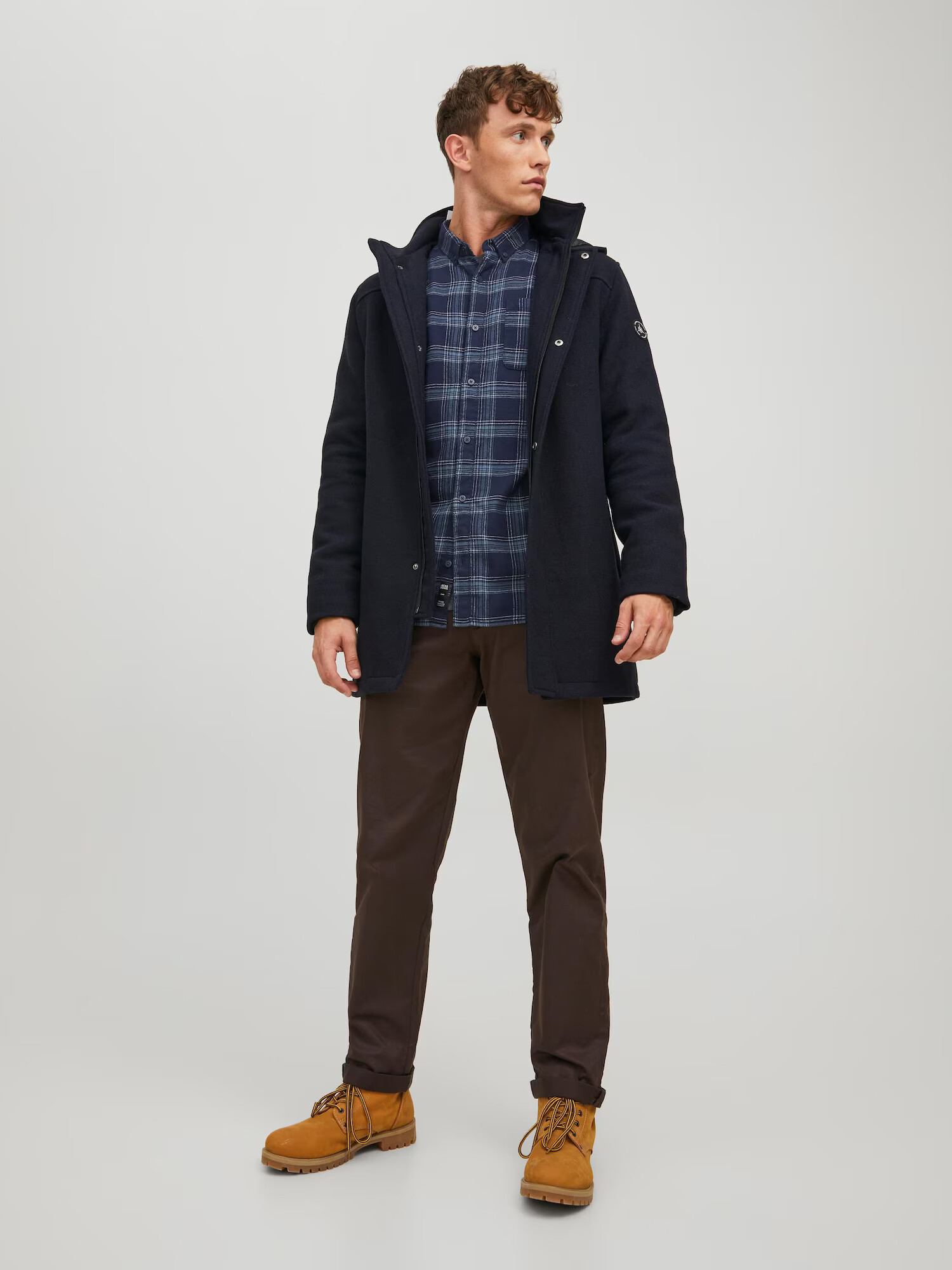 JACK & JONES Cămașă bleumarin / albastru porumbel / alb - Pled.ro