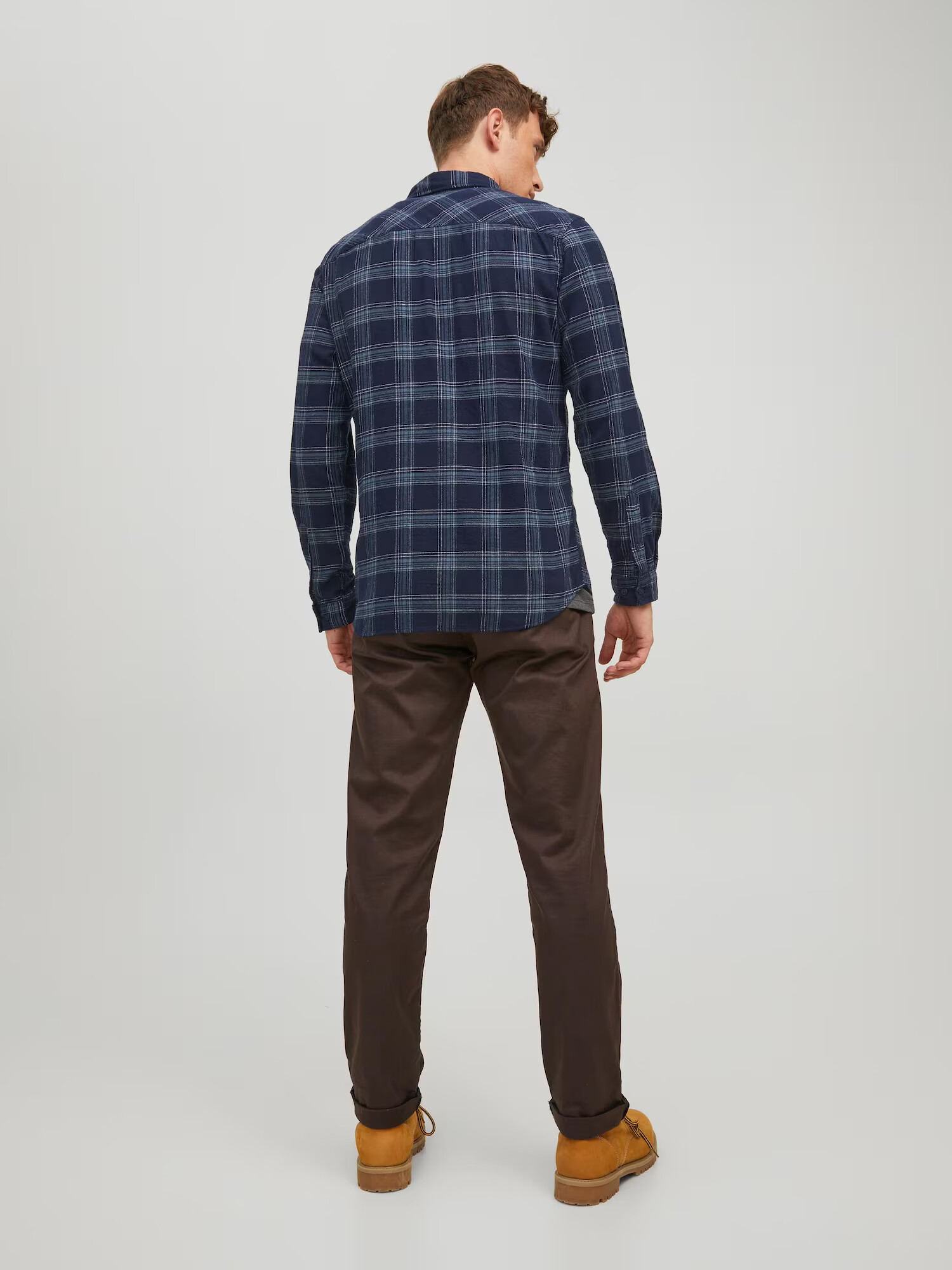 JACK & JONES Cămașă bleumarin / albastru porumbel / alb - Pled.ro