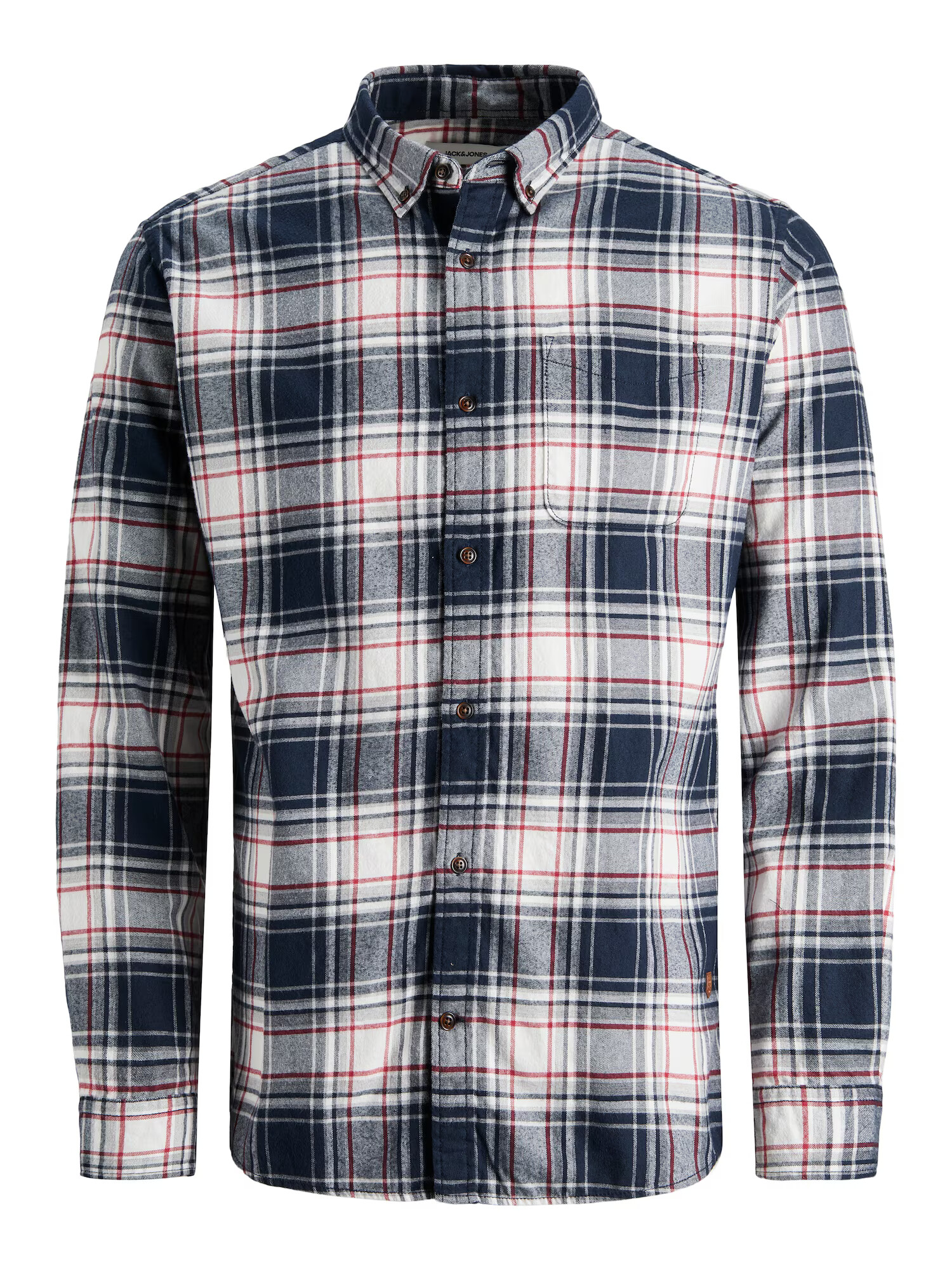 JACK & JONES Cămașă bleumarin / gri deschis / roşu închis / alb - Pled.ro