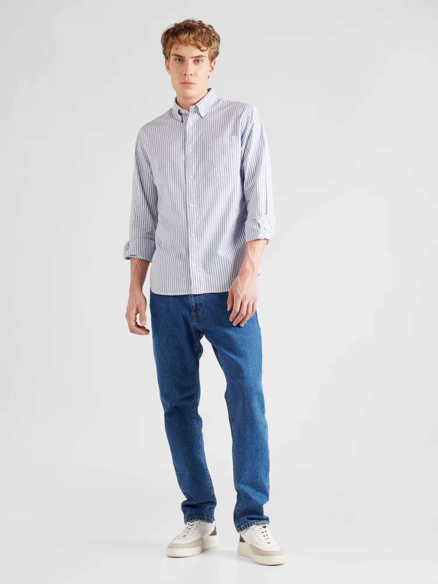 JACK & JONES Cămașă 'BROOK' albastru / alb - Pled.ro