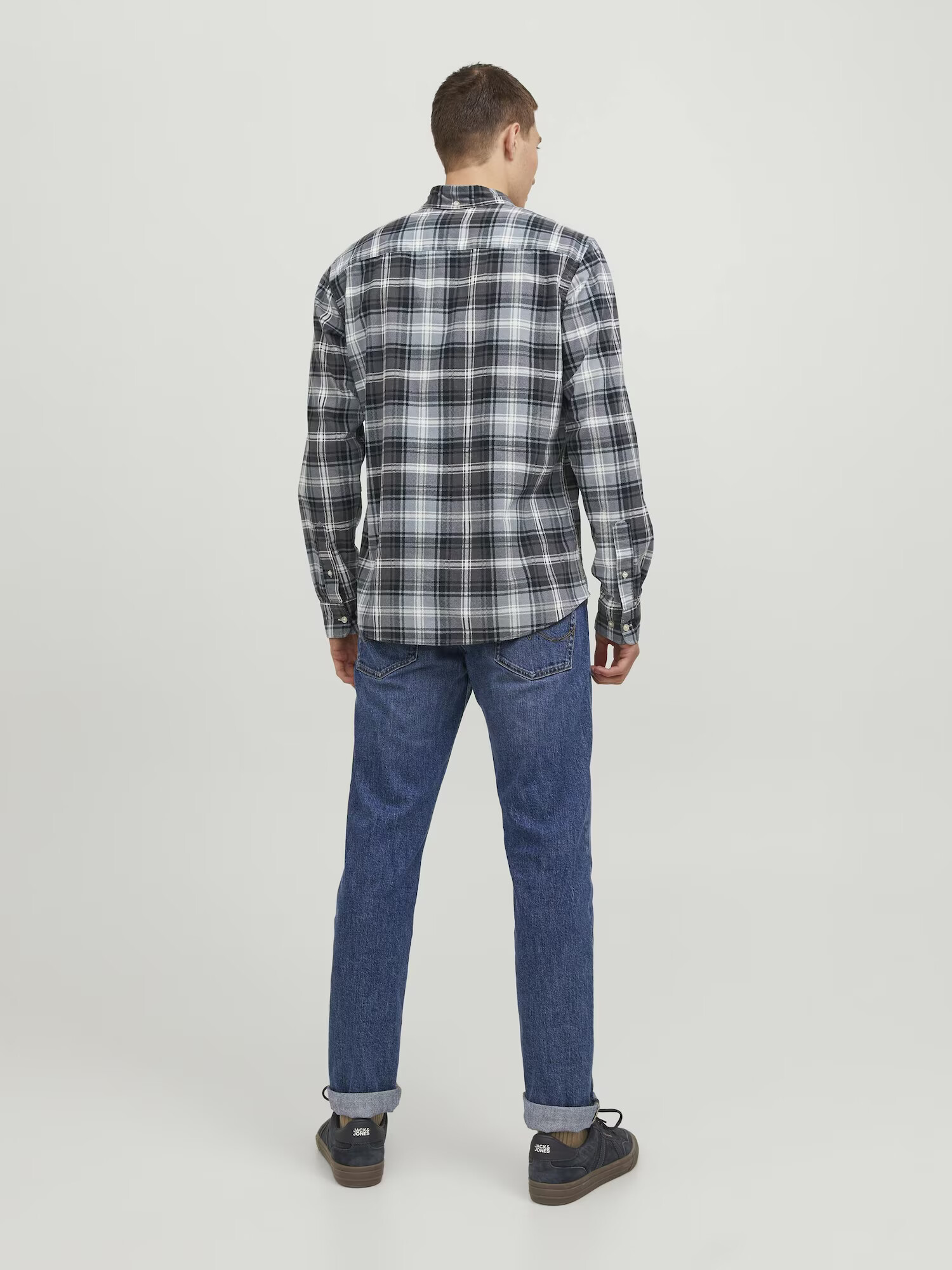 JACK & JONES Cămașă 'Brook' gri / negru / alb - Pled.ro