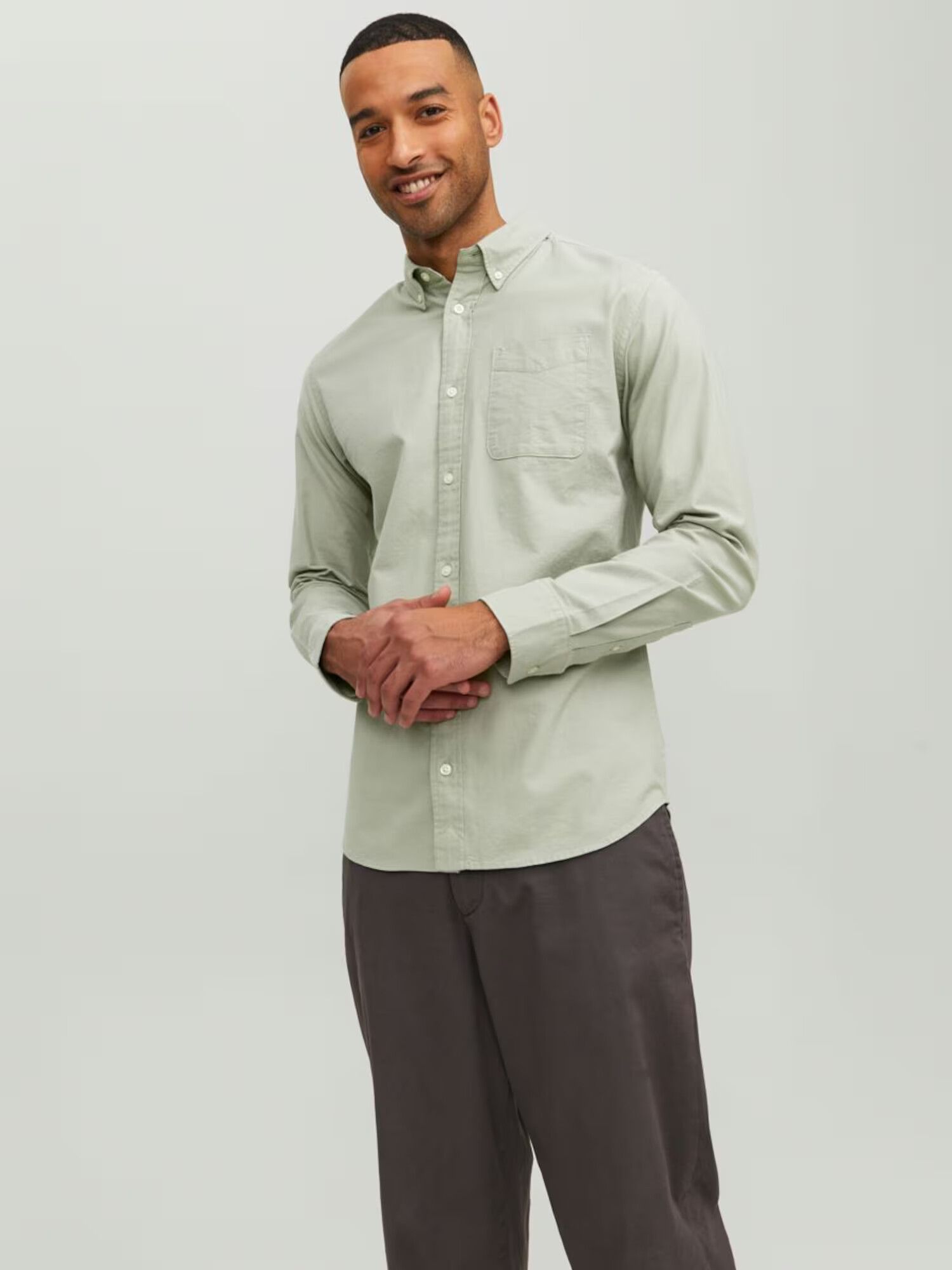 JACK & JONES Cămașă 'BROOK' verde pastel - Pled.ro