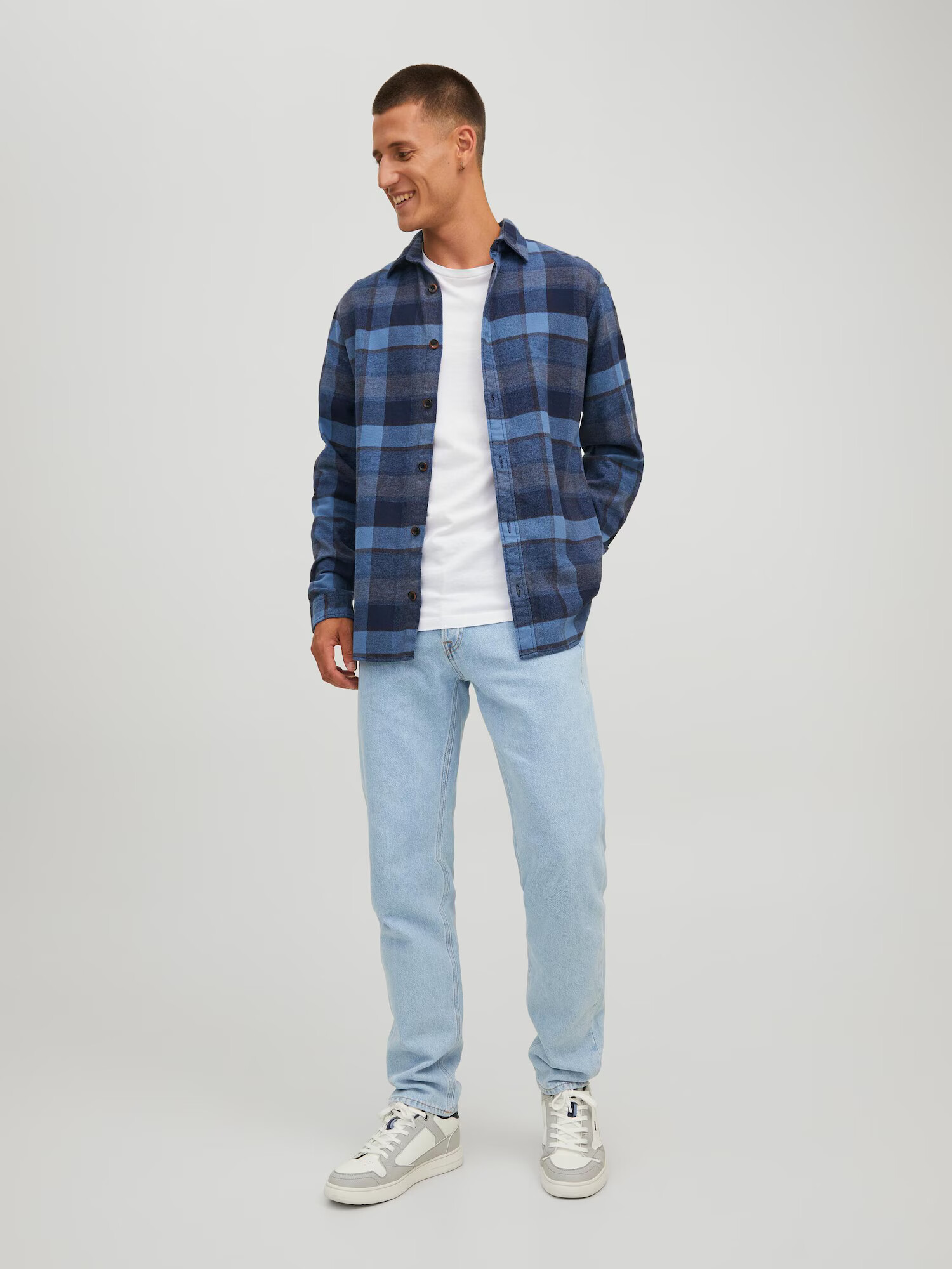 JACK & JONES Cămașă 'Carl' bleumarin / albastru închis / negru - Pled.ro