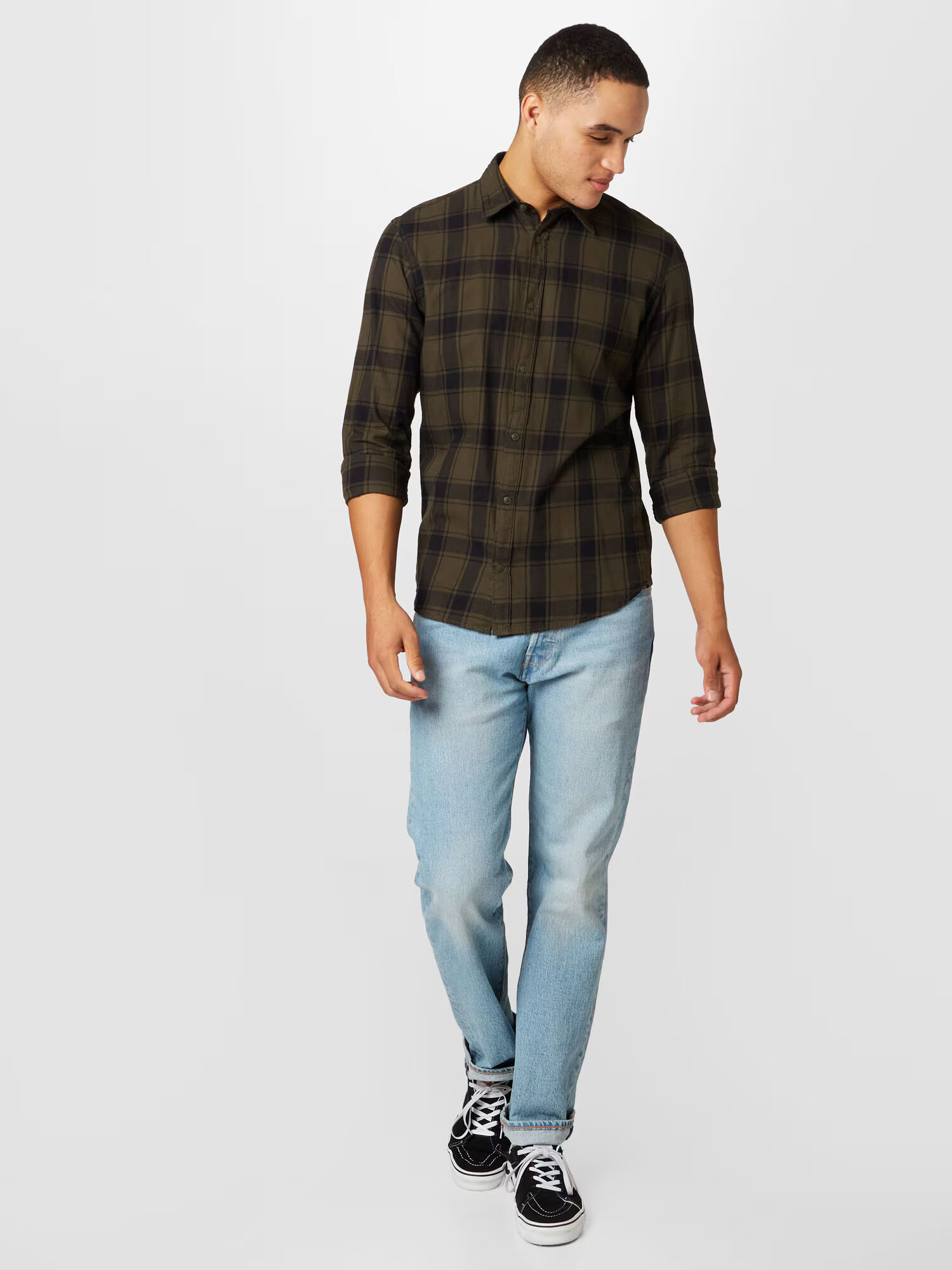 JACK & JONES Cămașă 'CARL' bleumarin / kaki - Pled.ro