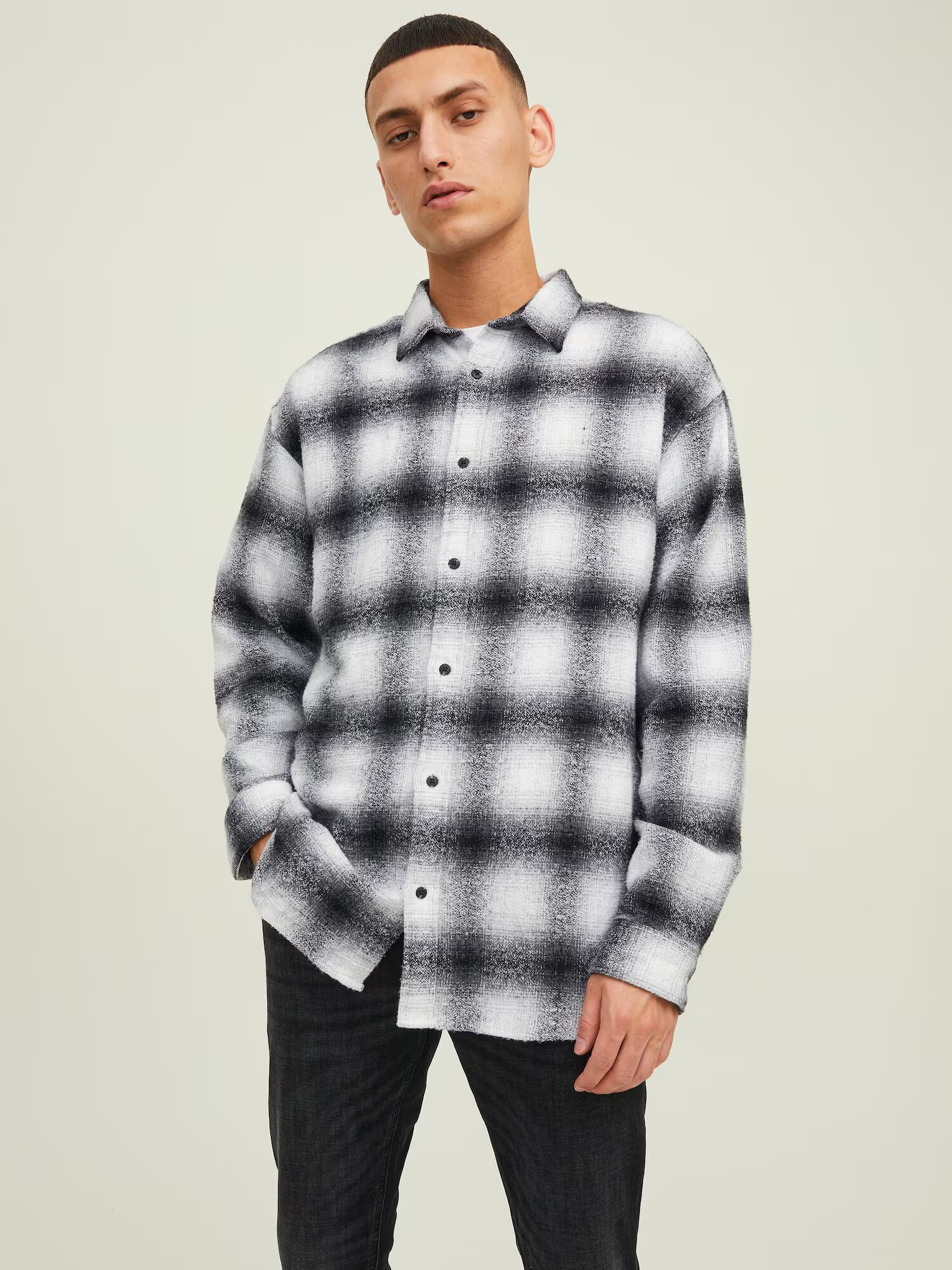 JACK & JONES Cămașă 'CARL' negru / alb - Pled.ro