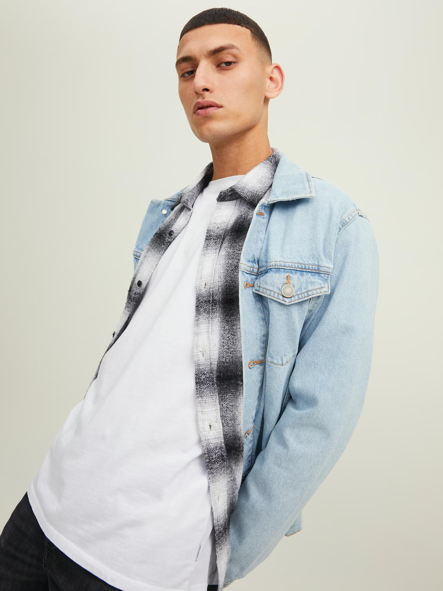 JACK & JONES Cămașă 'CARL' negru / alb - Pled.ro